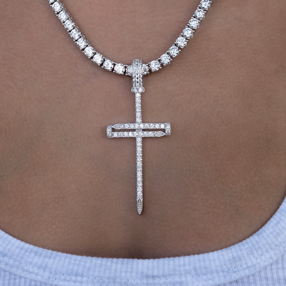 Large Nail Cross Pendant