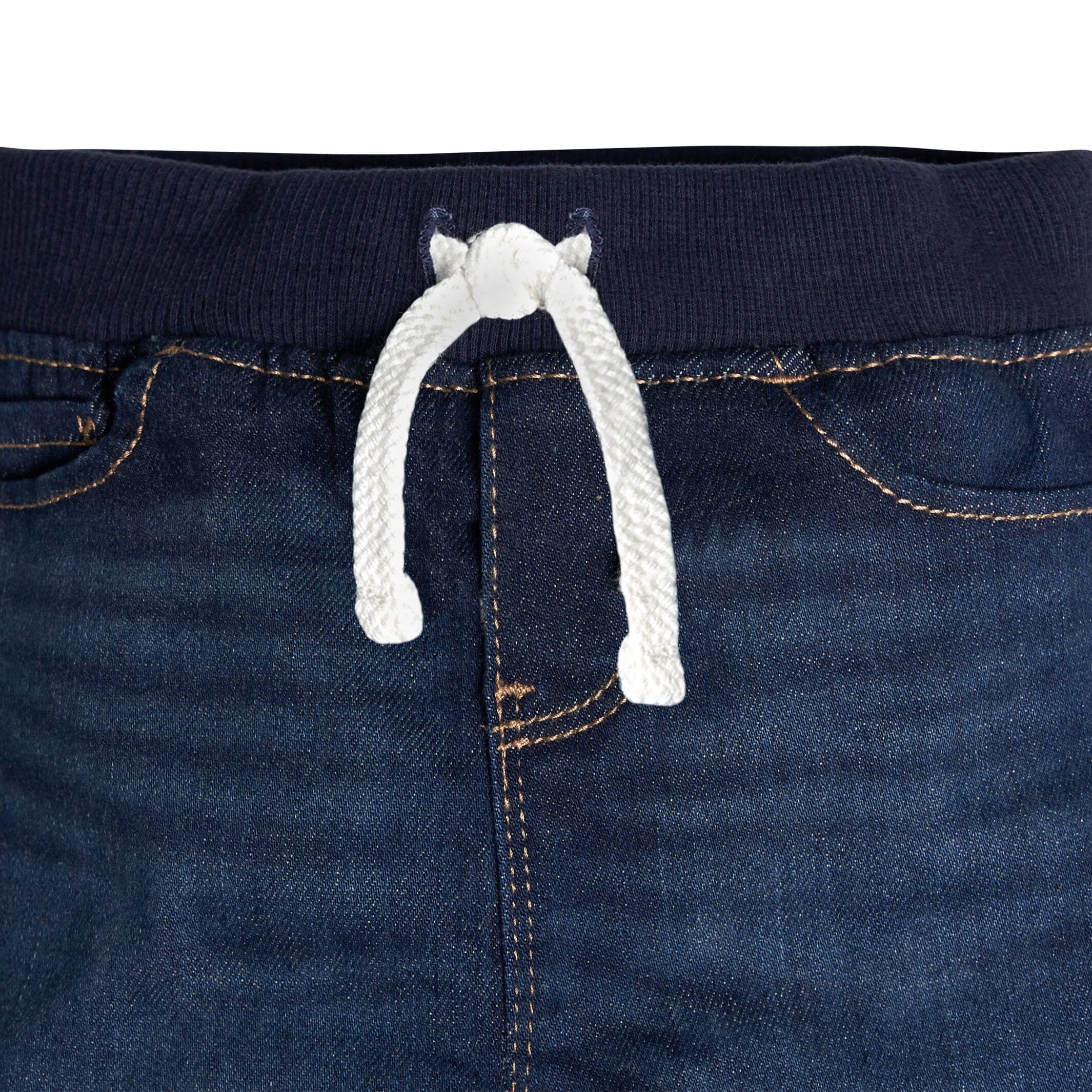 Baby Neutral Dark Blue Rib Waist Skinny Denim Jeans