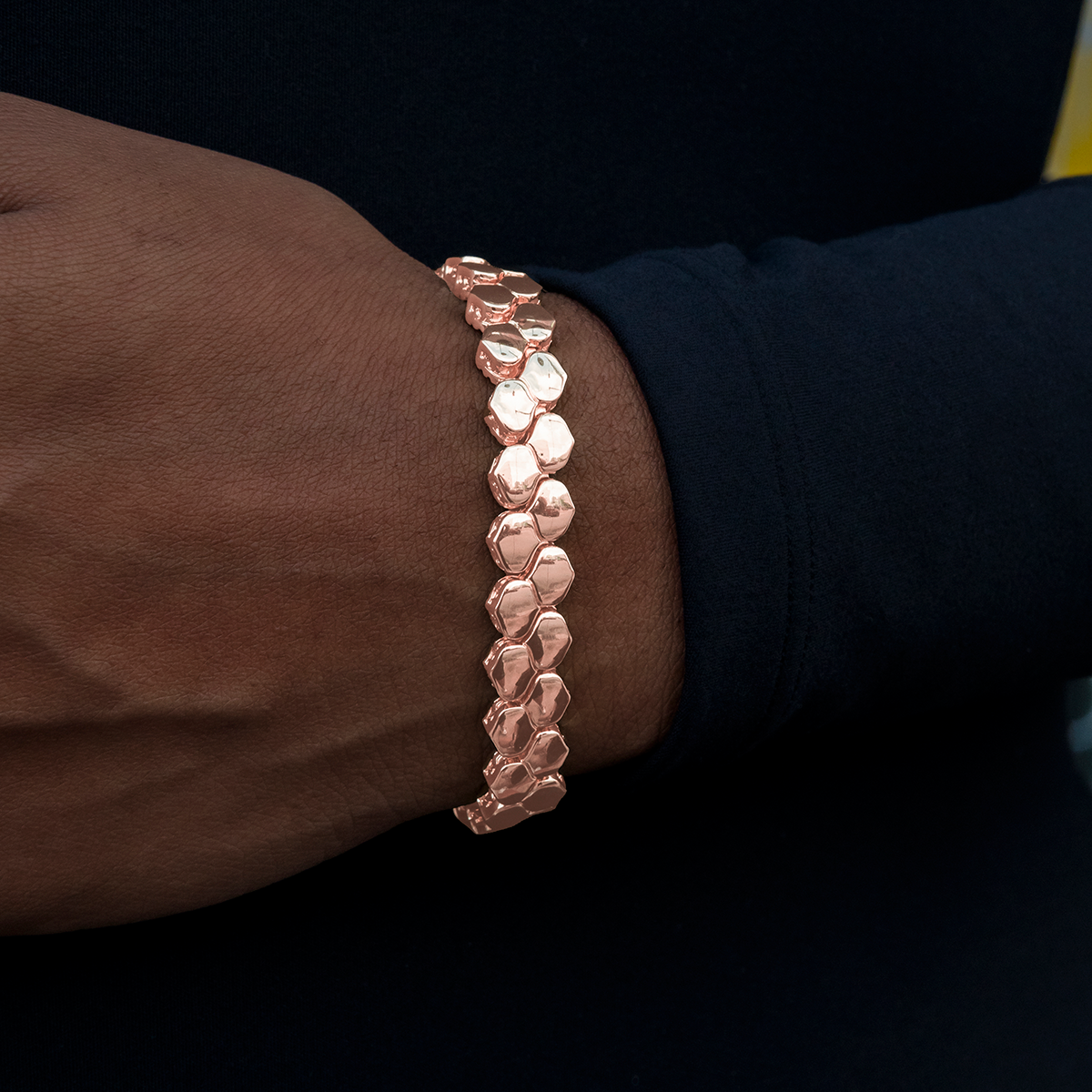 Flat Reptile Bracelet in Rose Gold-4mm