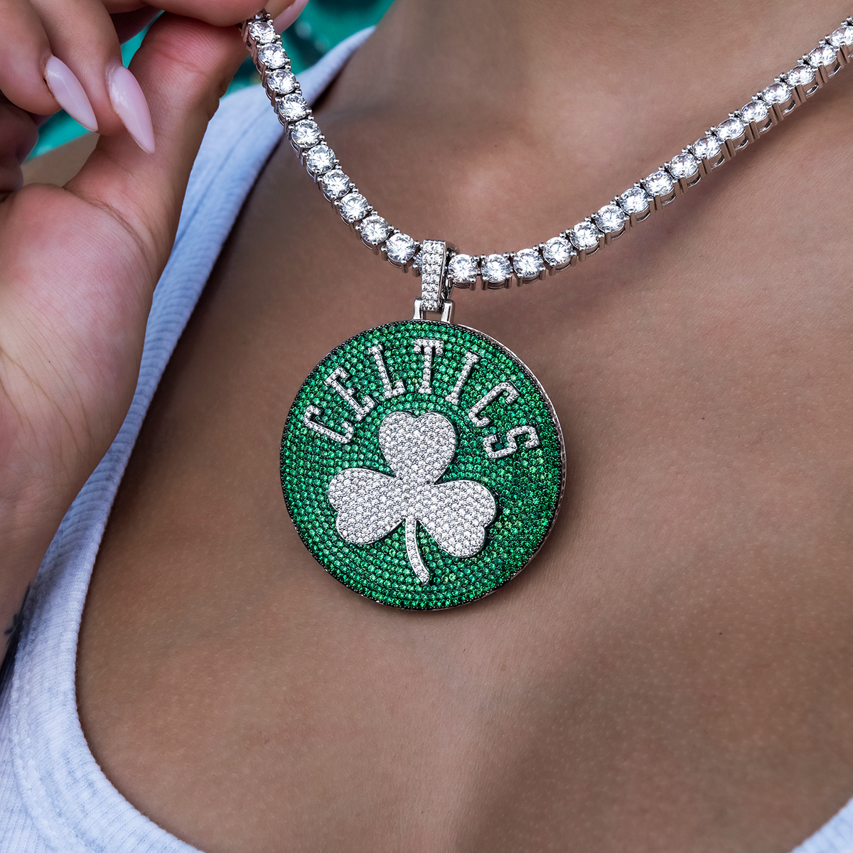 Large Boston Celtics Official NBA Logo Pendant