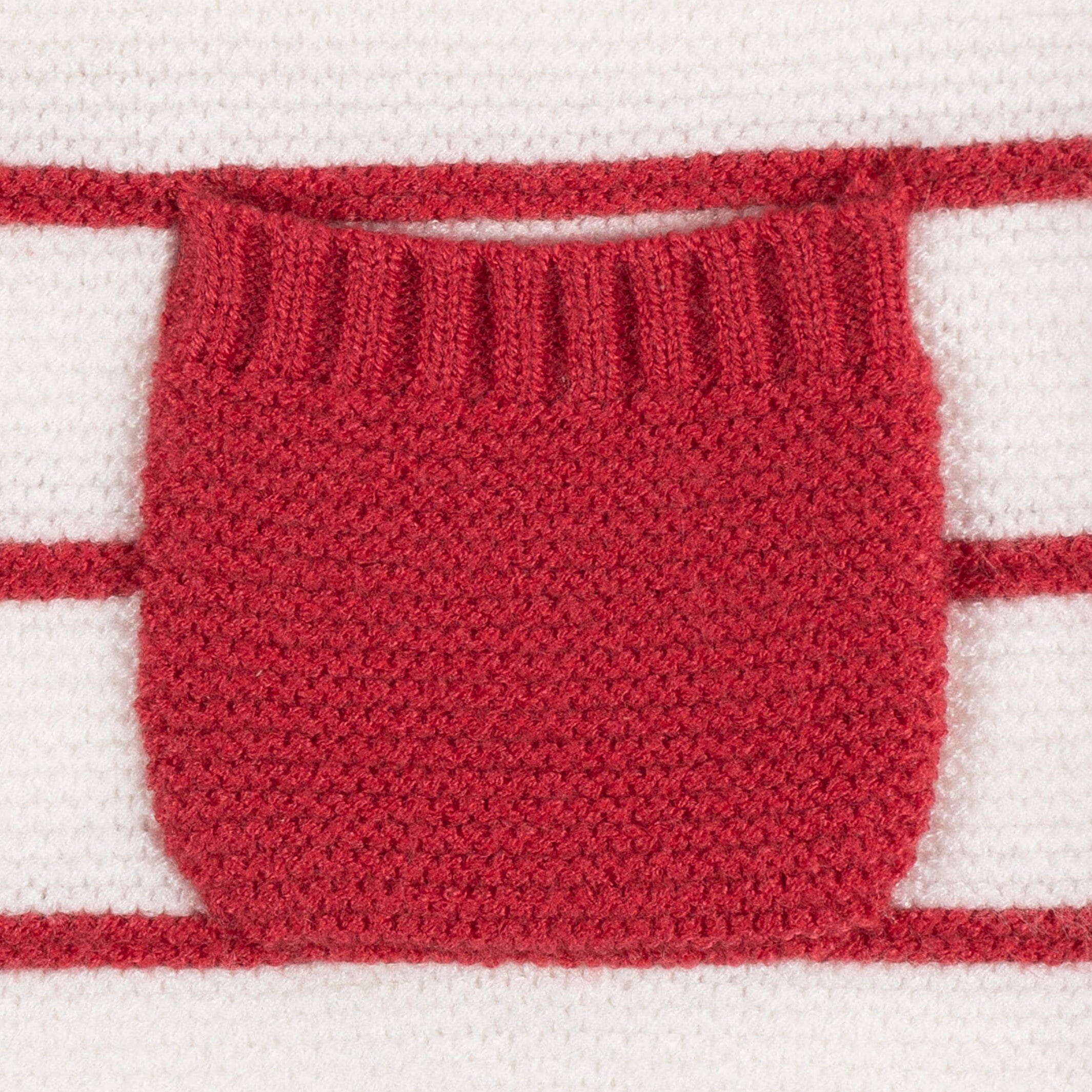 Baby Boys Red & White Stripe Sweater Knit Romper