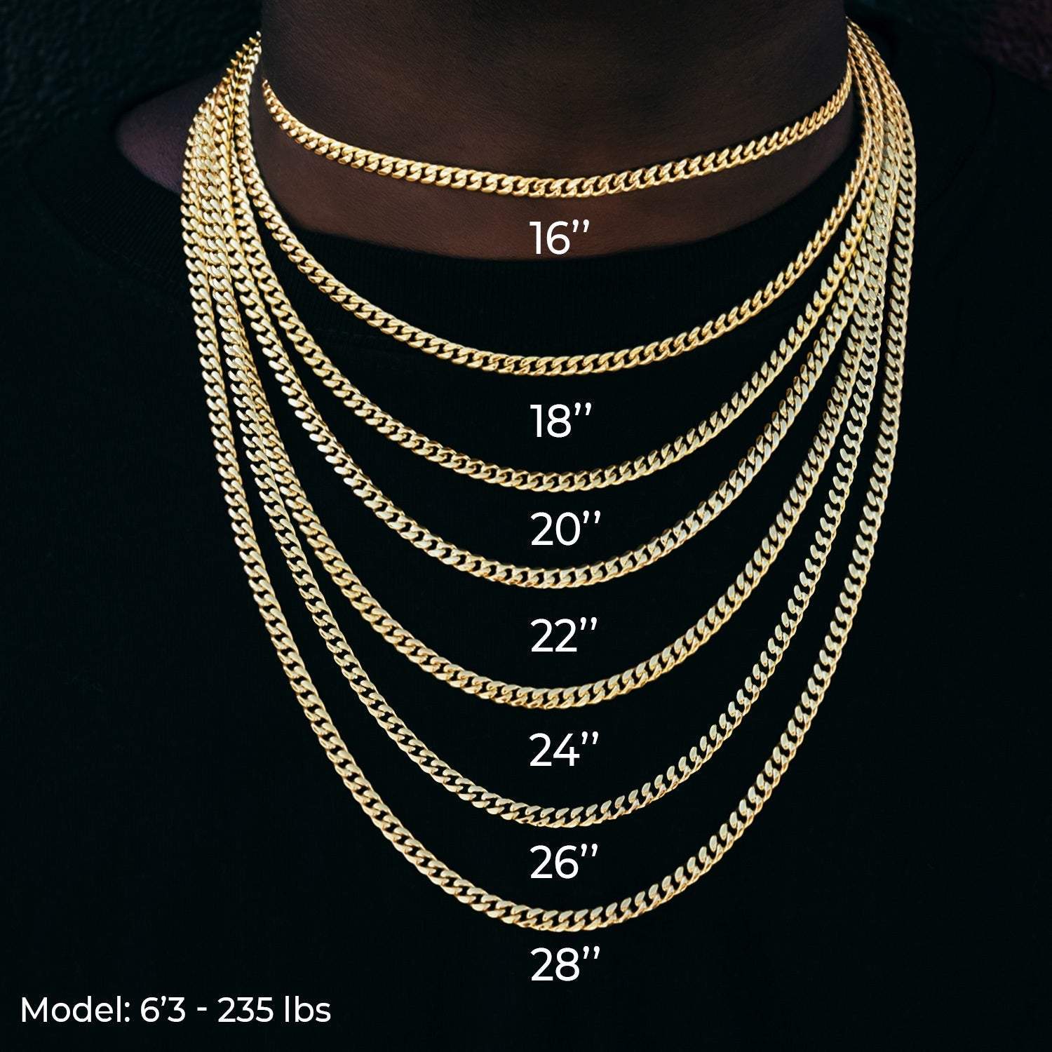 Cuban Link Chain in Yellow Gold - 5mm