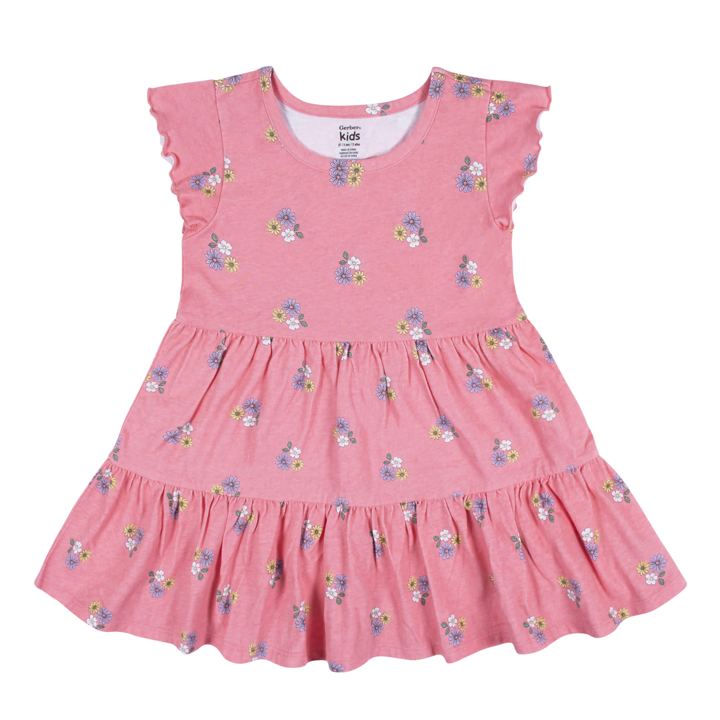 2-Pack Infant & Toddler Girls Pink Floral Knit Dresses