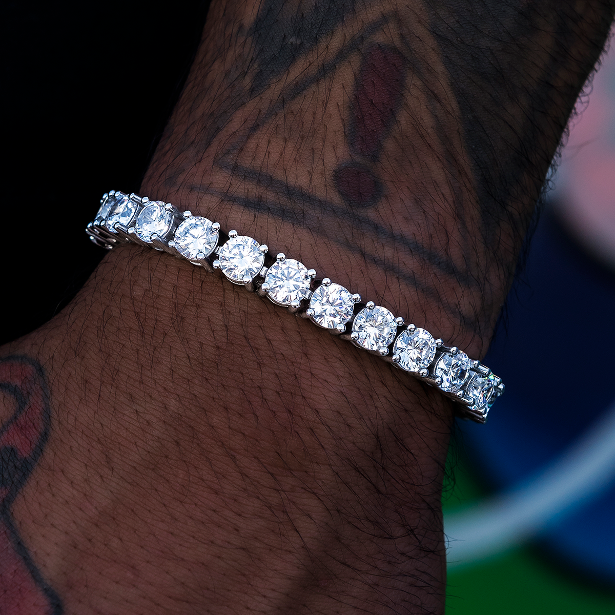 Diamond Tennis Bracelet in White Gold- 7mm