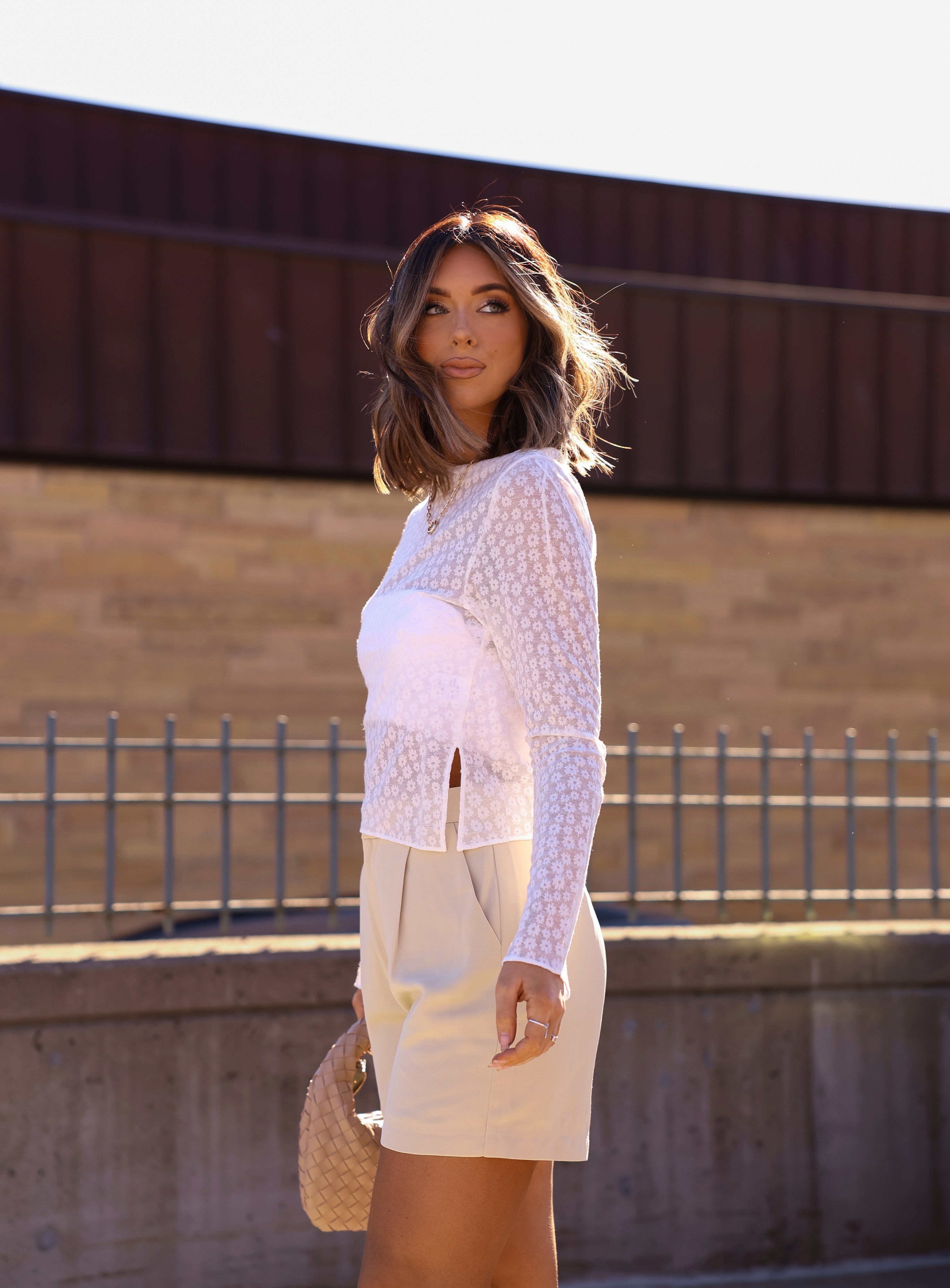 Sheer Floral Boatneck Top