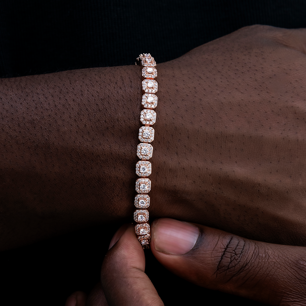 Micro Clustered Tennis Bracelet in Rose Gold