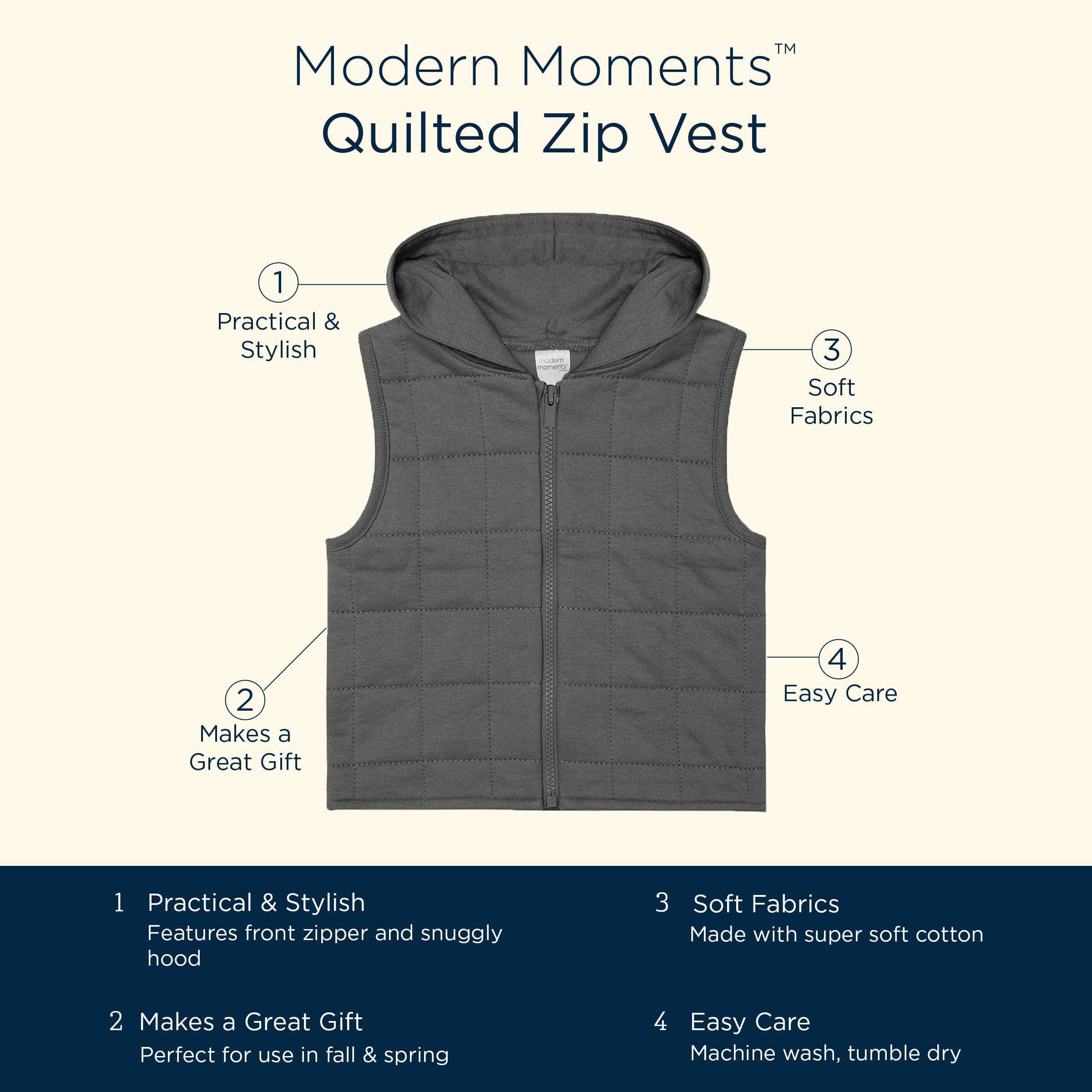 Infant & Toddler Boys Green Quilted Hooded Vest