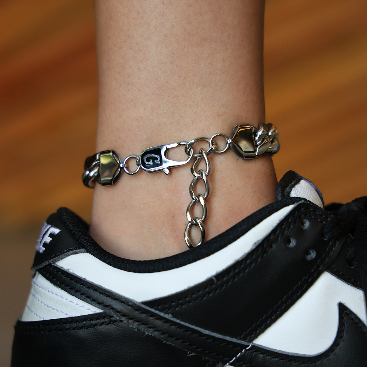 Miami Cuban Anklet in White Gold- 12mm