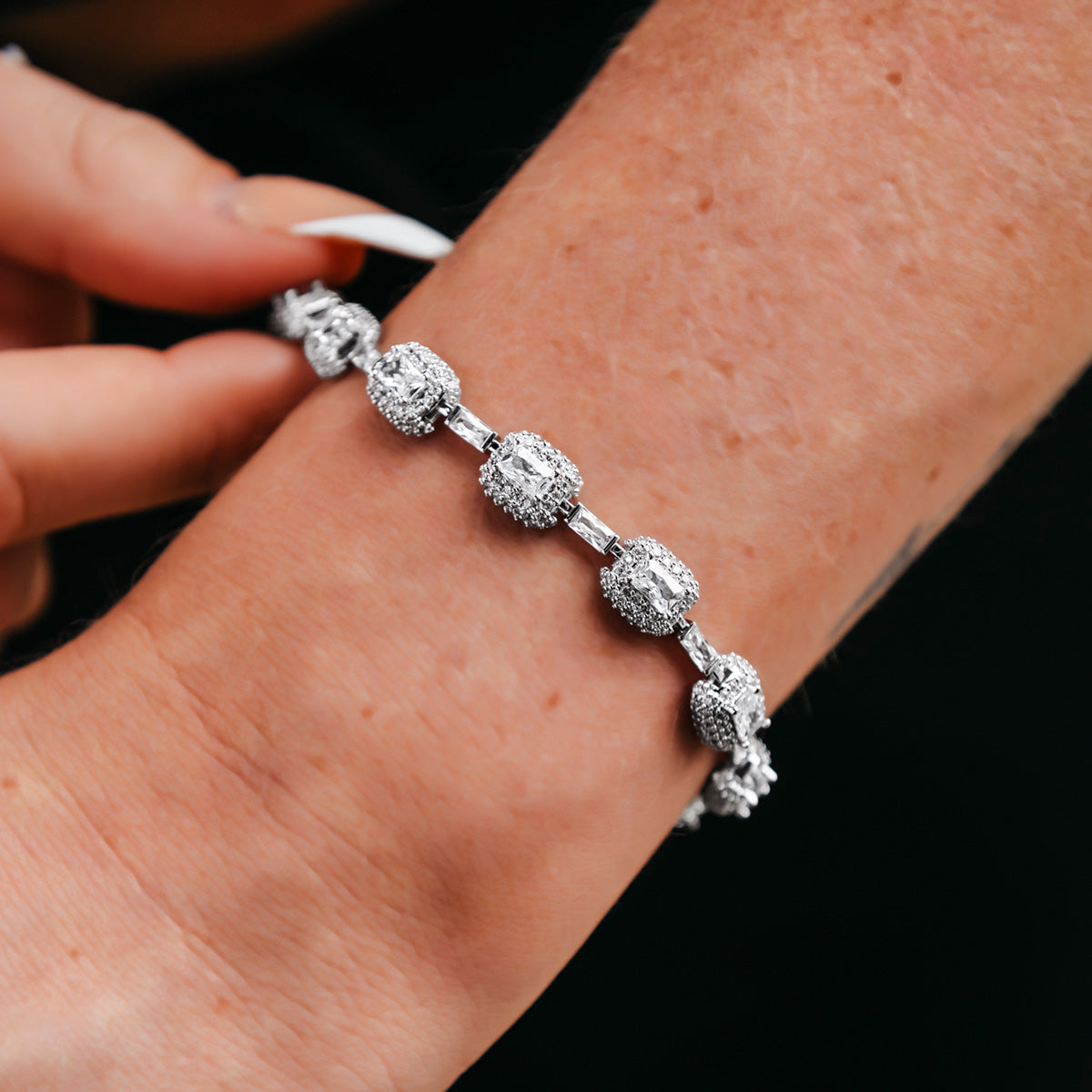 Diamond Cushion Cut Bracelet