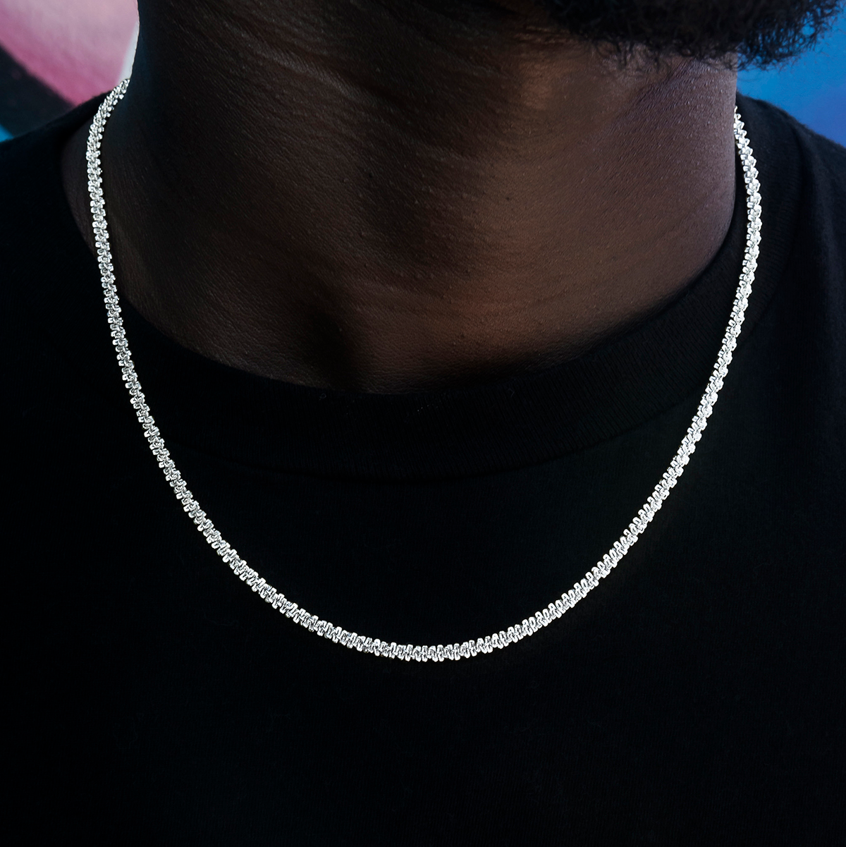 Popcorn Chain in White Gold- 4mm