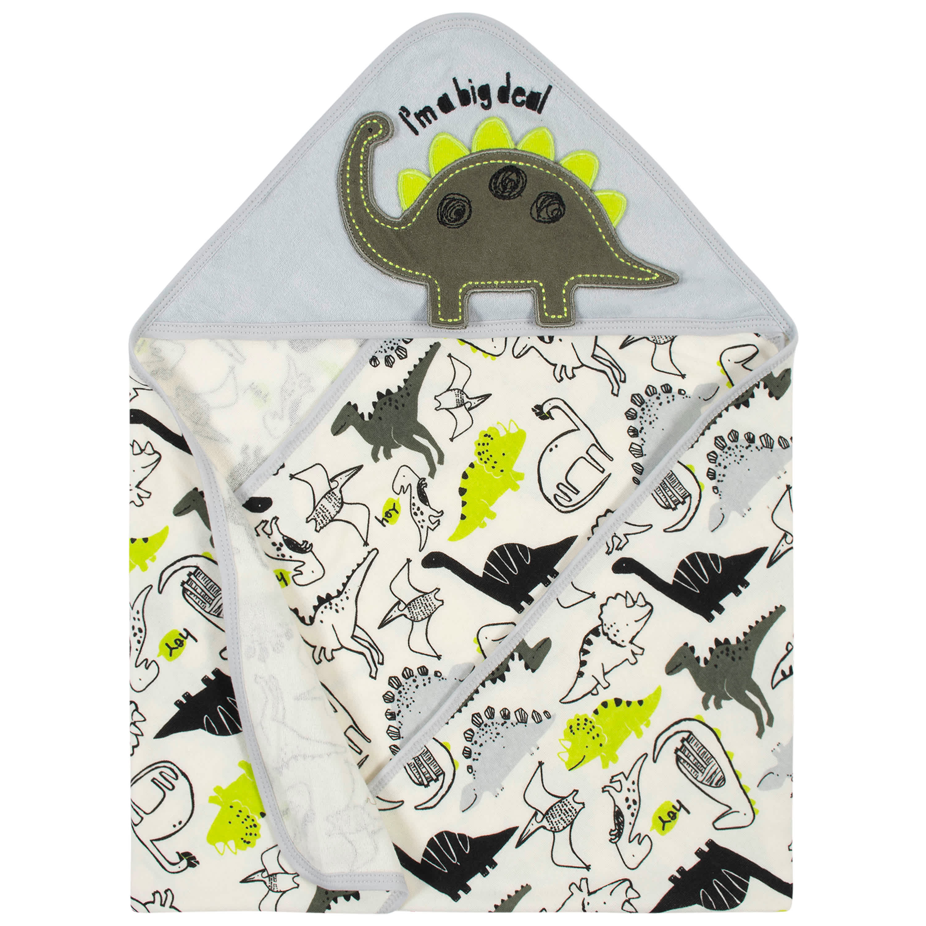 4-Piece Baby Boys Dinosaur Hooded Towel & Washcloths Set