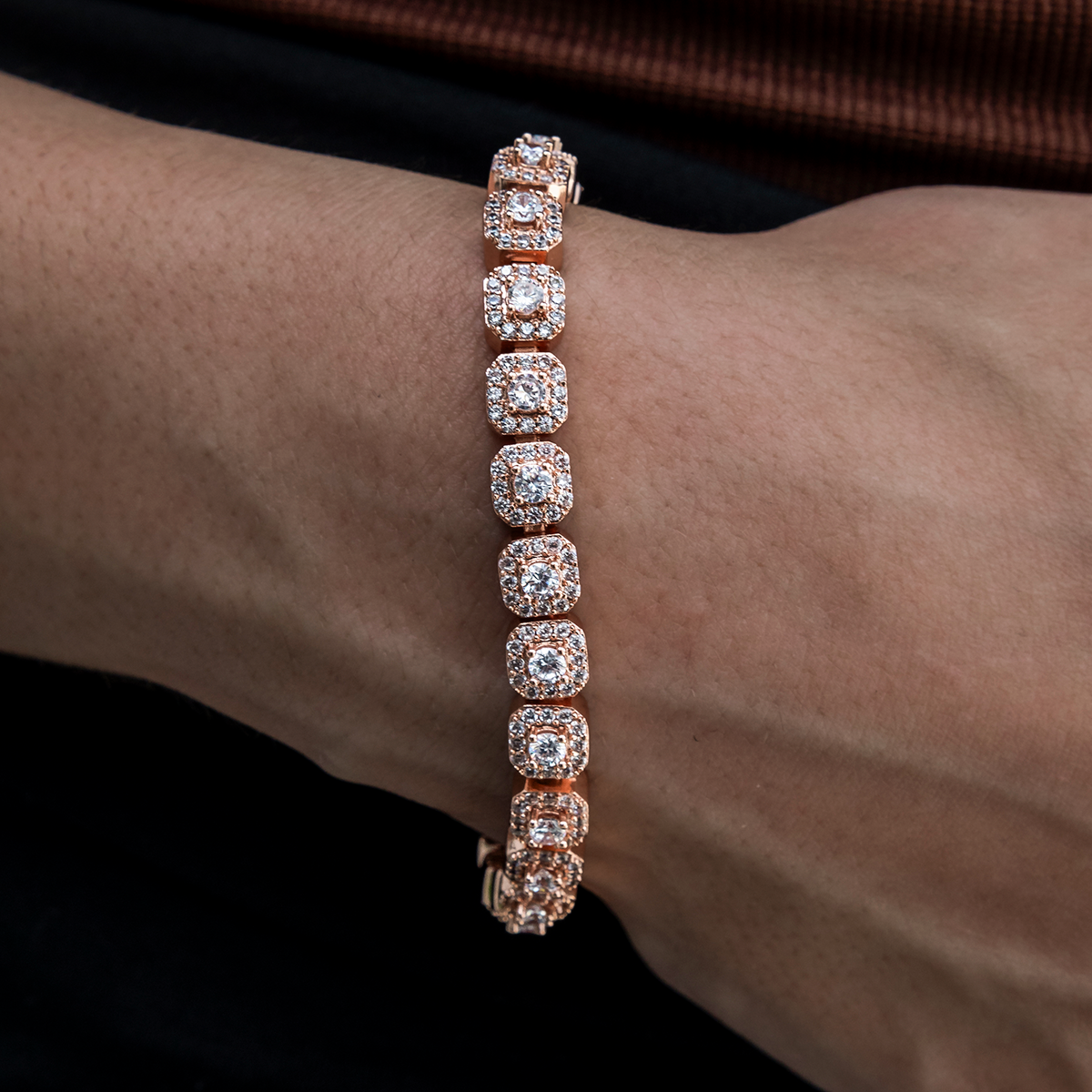 Micro Clustered Tennis Bracelet in Rose Gold