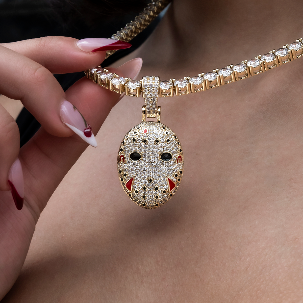 Jason Mask Pendant in Yellow Gold