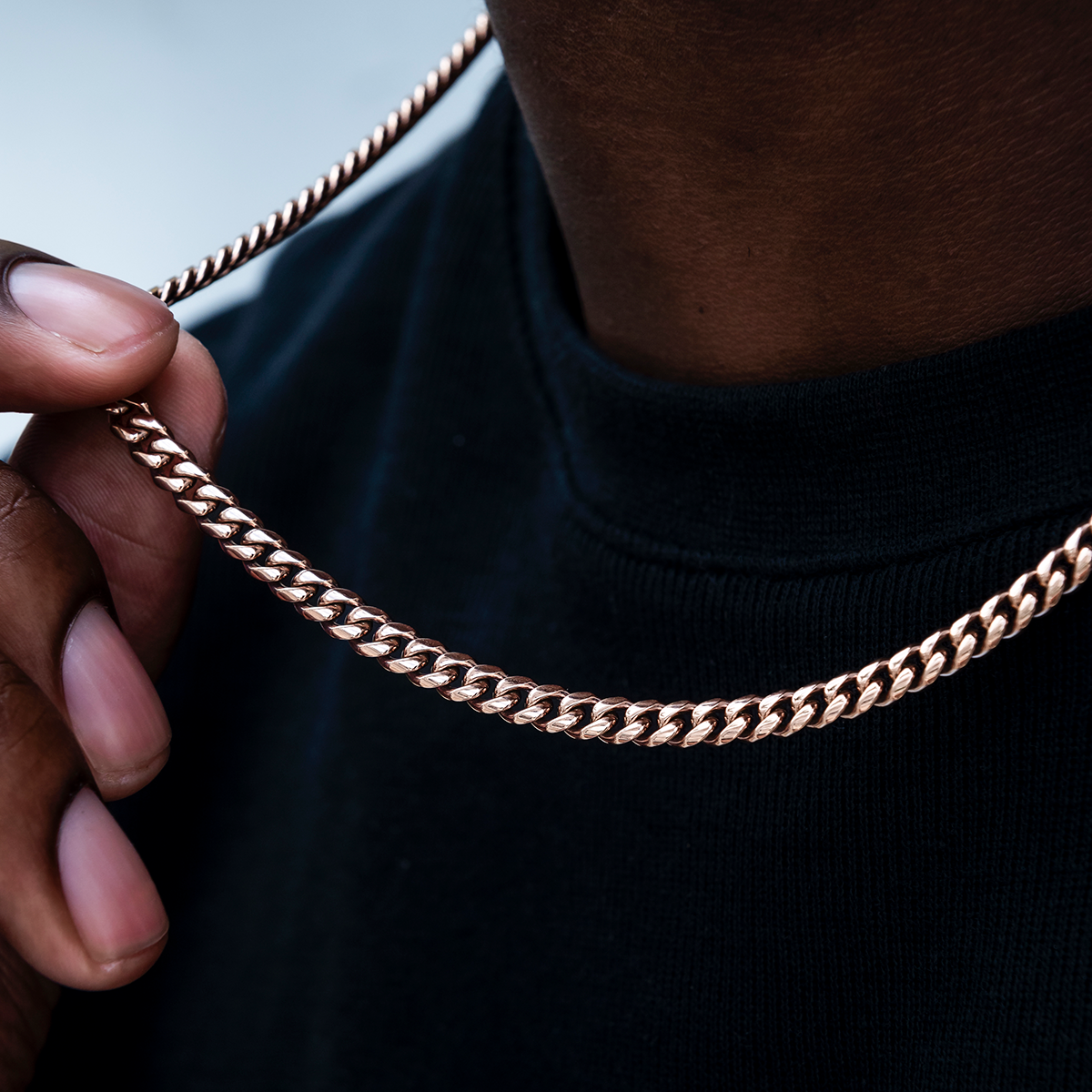 Cuban Link Chain in Rose Gold- 5mm