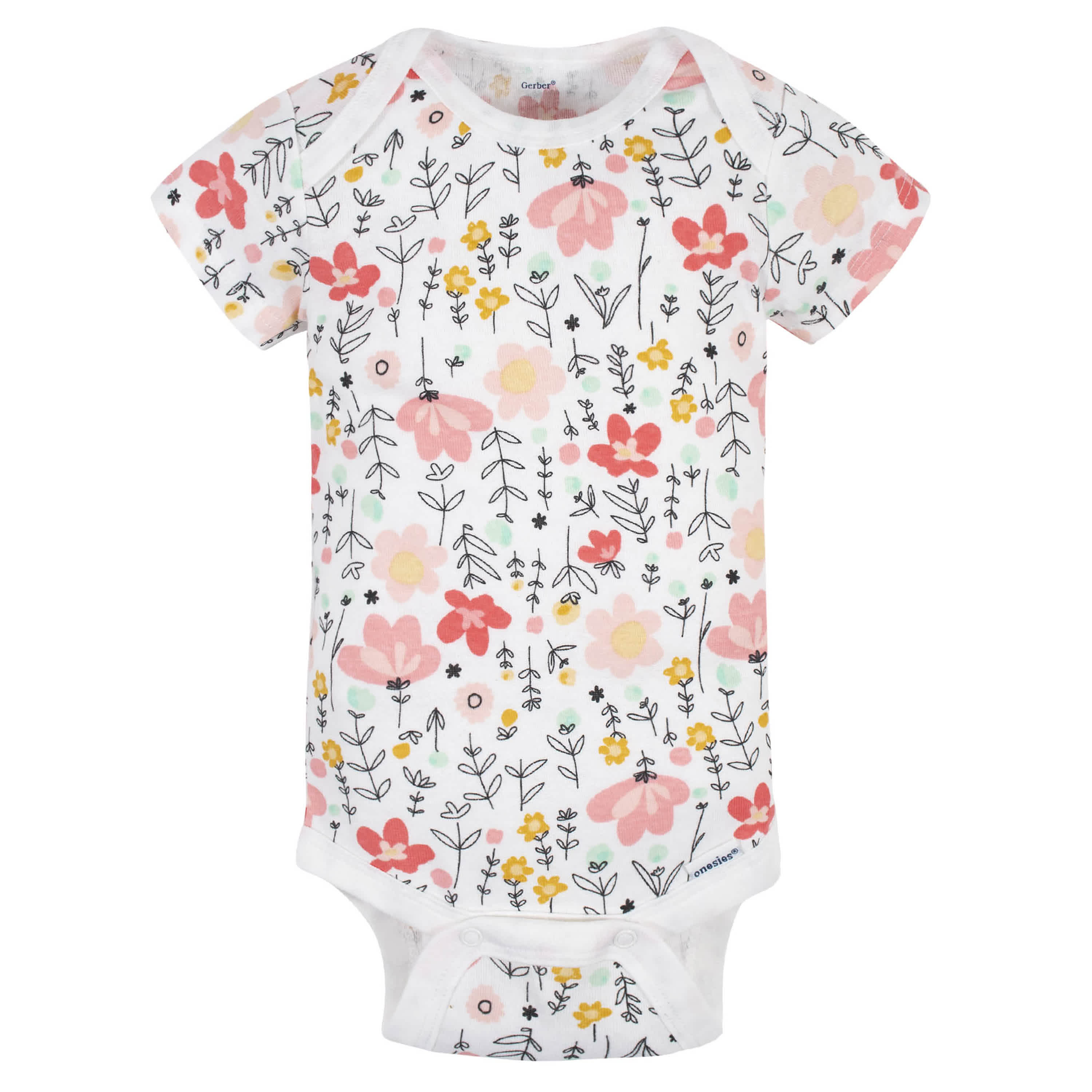 3-Pack Baby Girls Garden Floral Short Sleeve Onesies Bodysuits