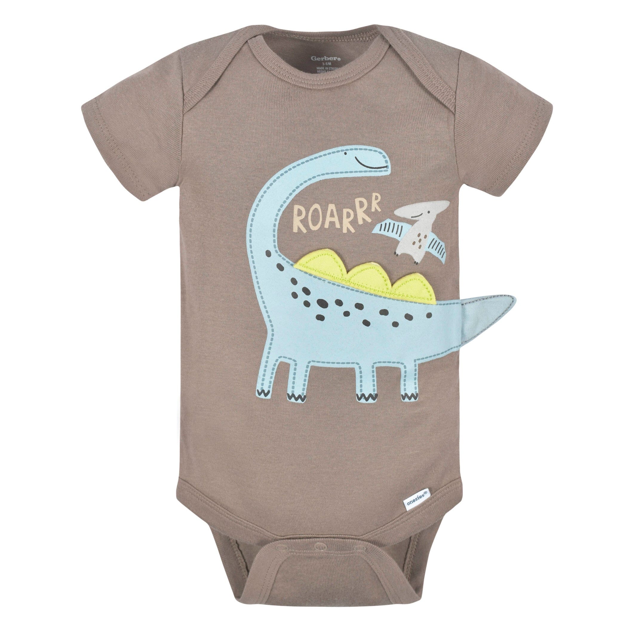 3-Pack Baby Boys Dino Short Sleeve Onesies Bodysuits