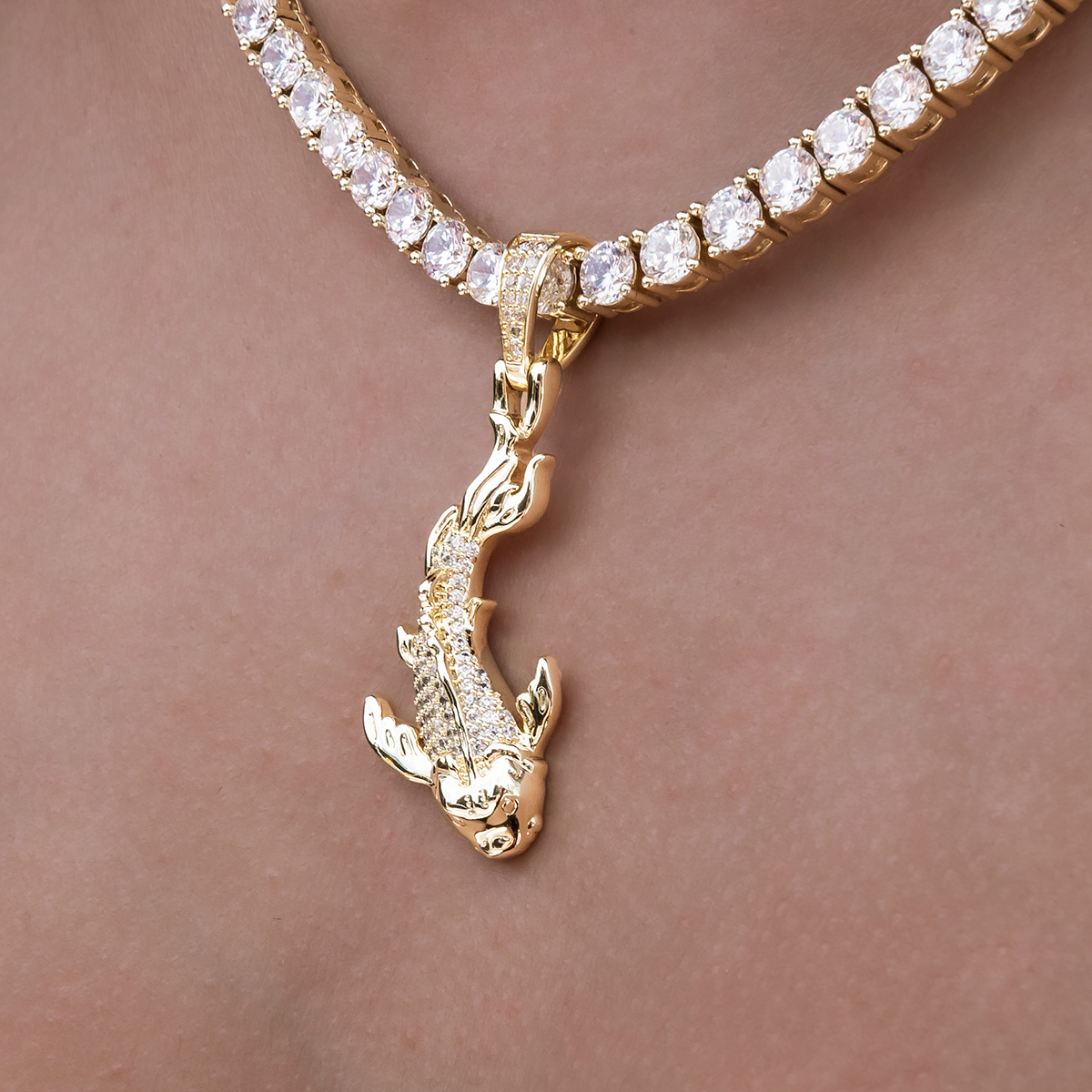 Koi Pendant in Yellow Gold