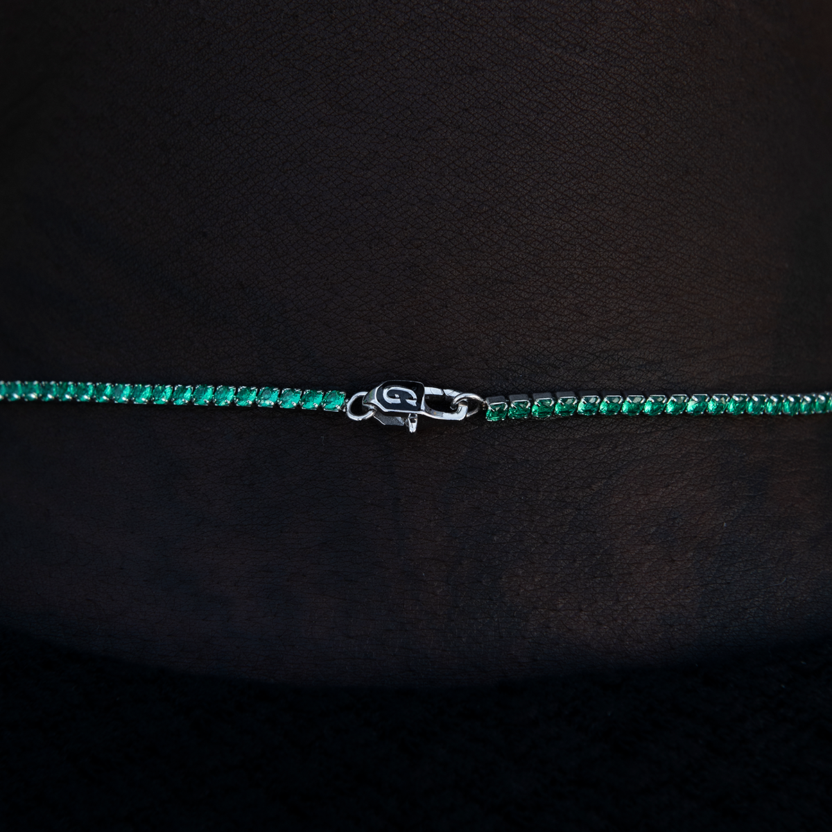 Emerald Diamond Micro Tennis Chain