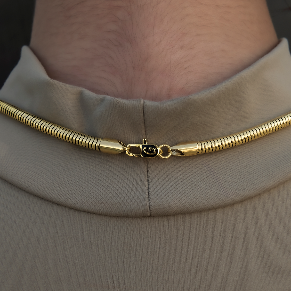 Snake Chain Necklace in Yellow Gold - 4mm