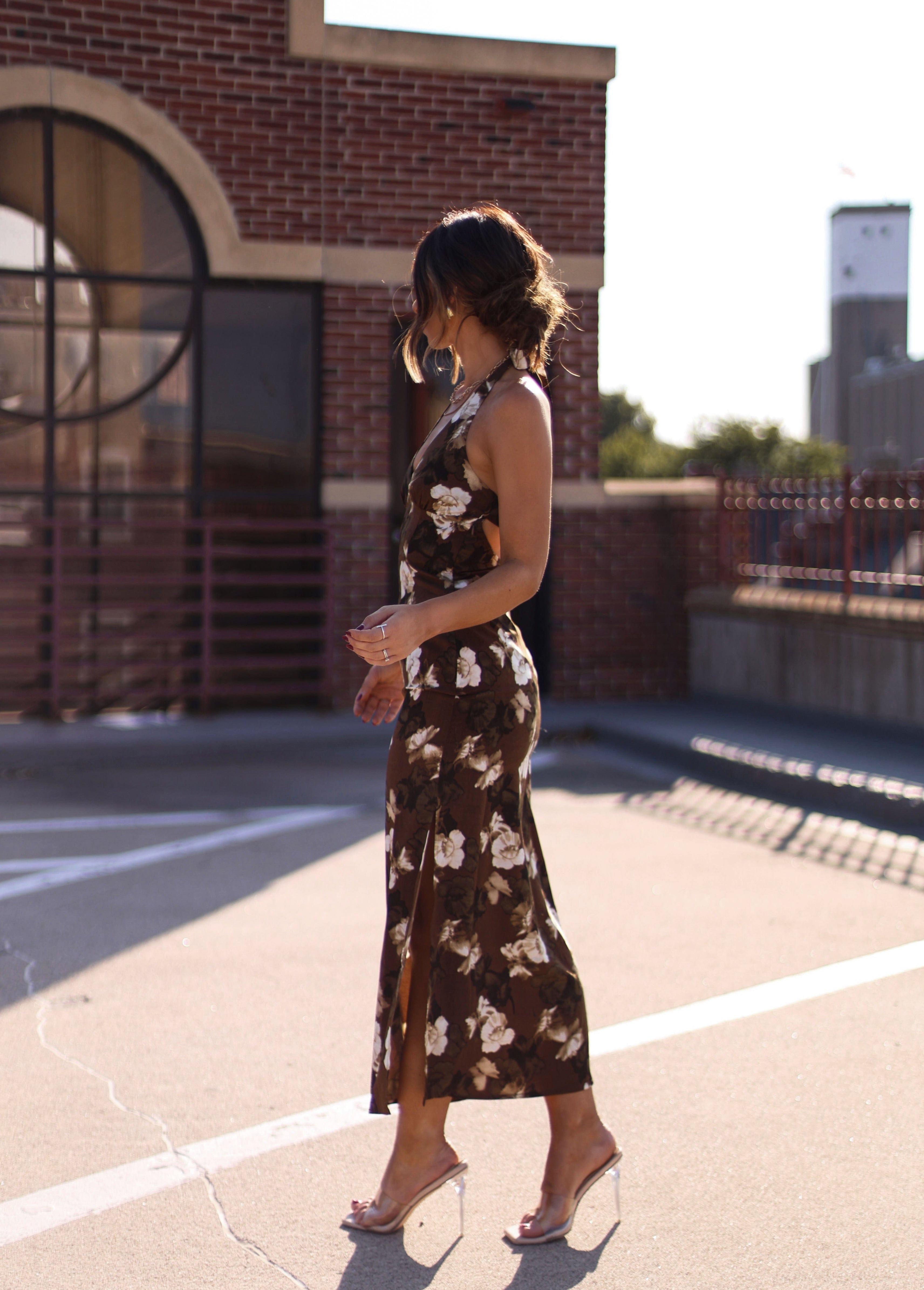 Falling Hues Floral Dress