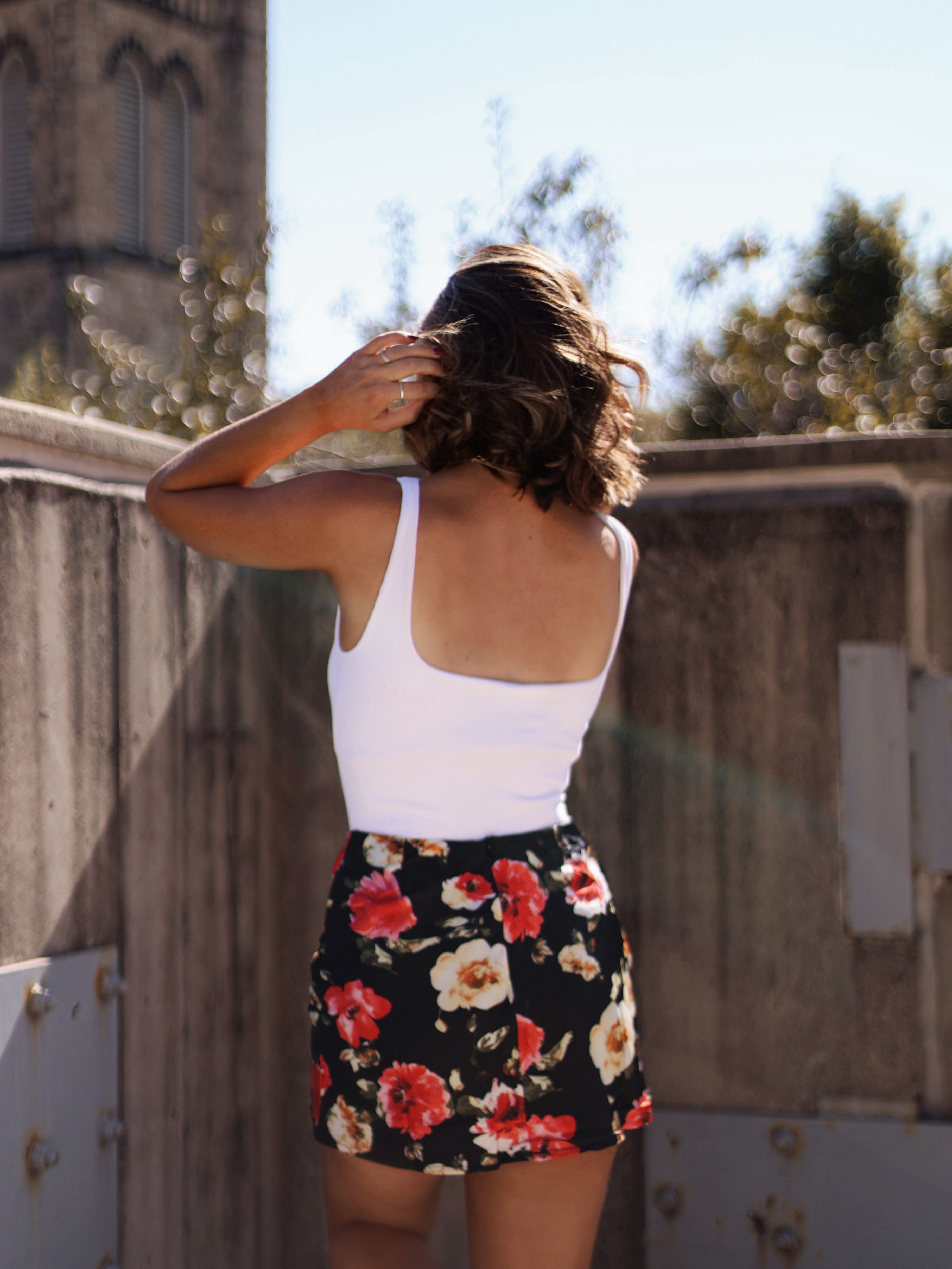 Floral Elegance Mini Skirt