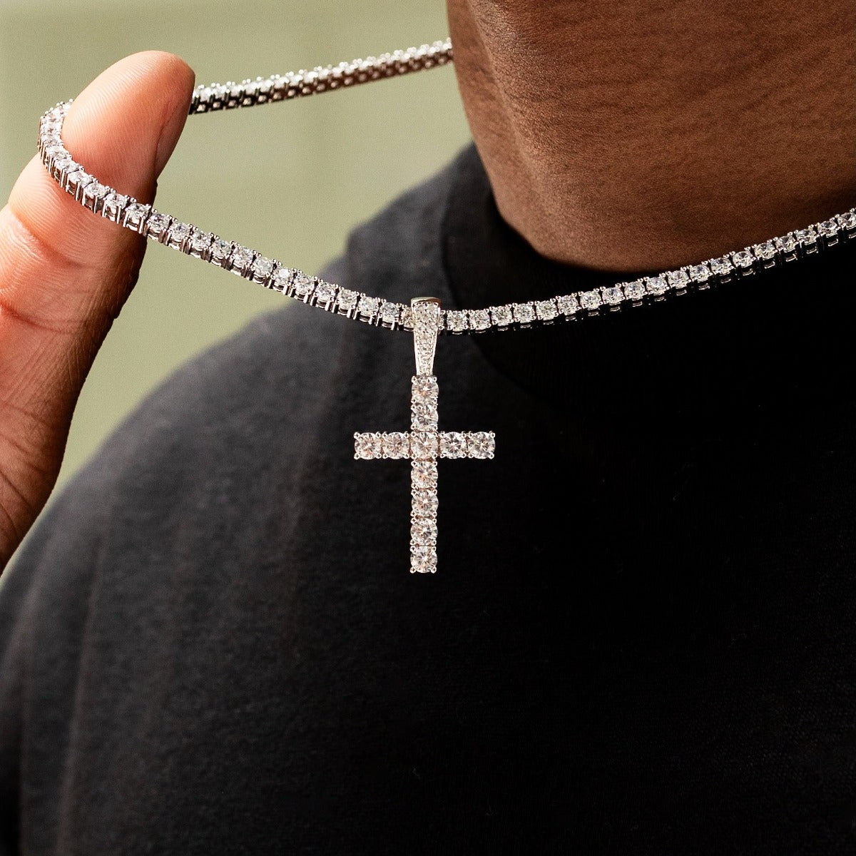 Diamond Cross in White Gold