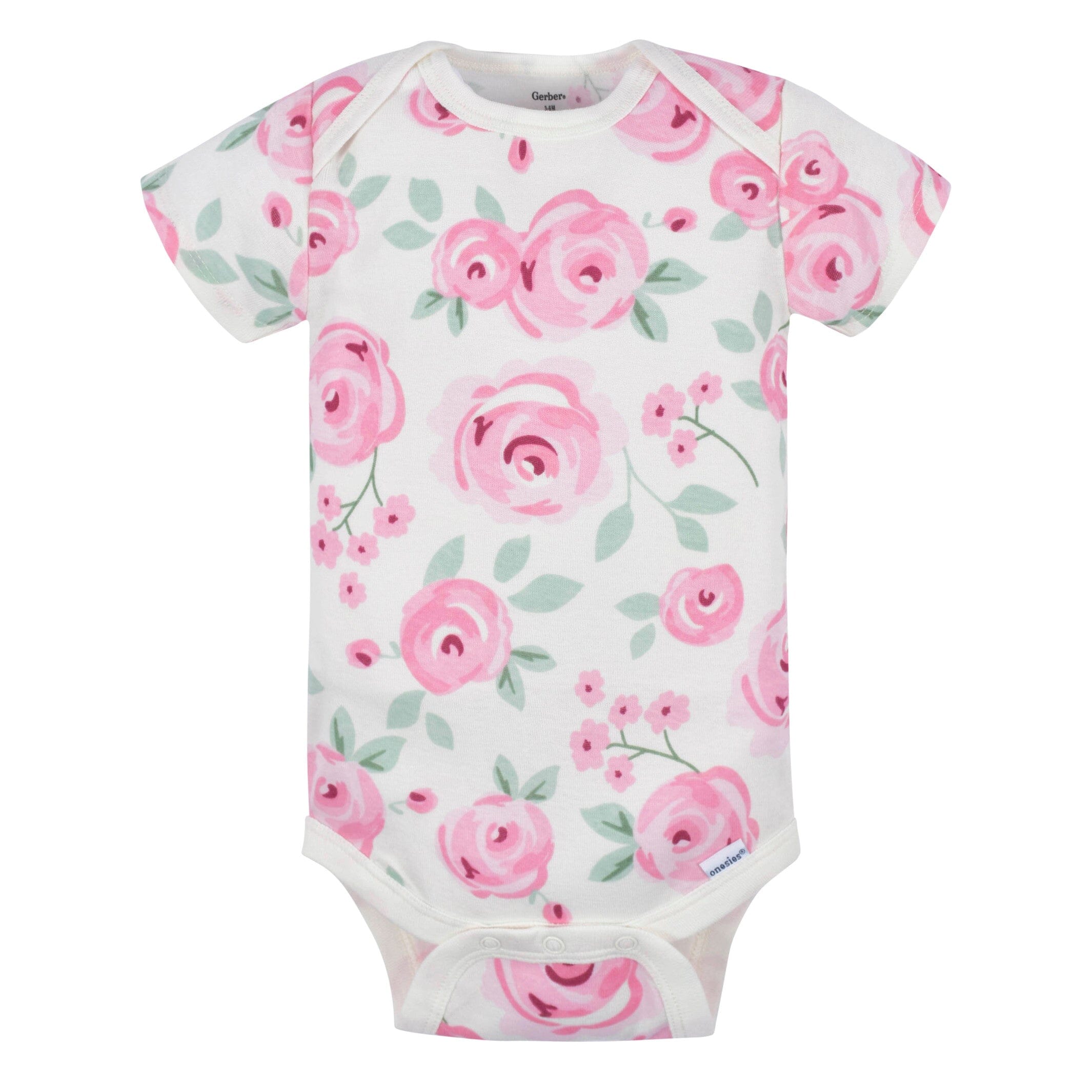 3-Pack Baby Girls Floral Short Sleeve Onesies Bodysuits