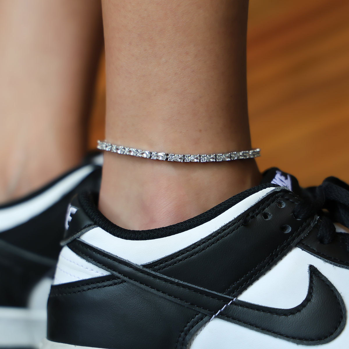 Diamond Mixed Oval Cut Tennis Anklet- 3mm