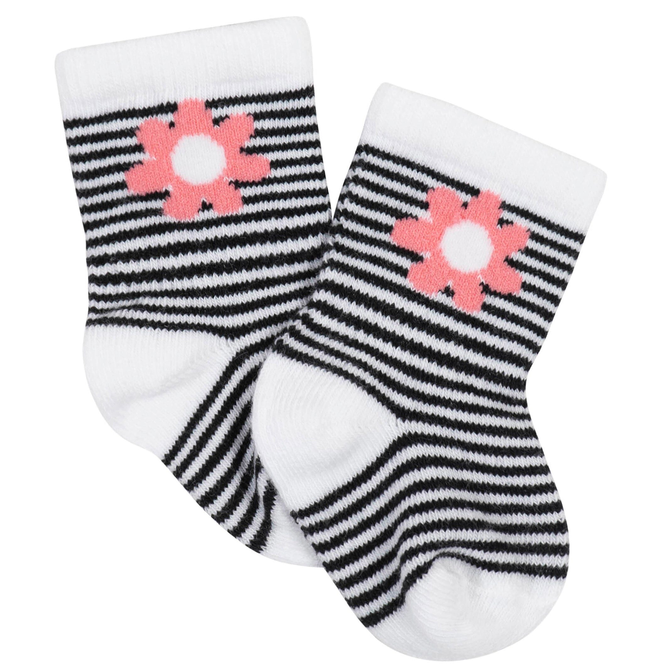 12-Pack Baby Girls Love, Floral, & Fairy Tale Wiggle-Proof Socks