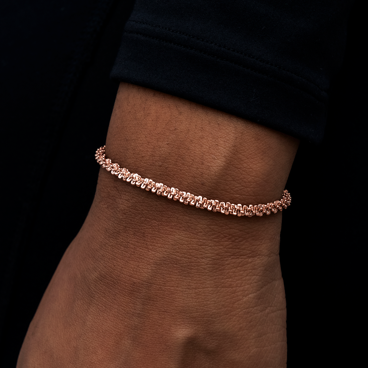 Popcorn Bracelet in Rose Gold- 4mm