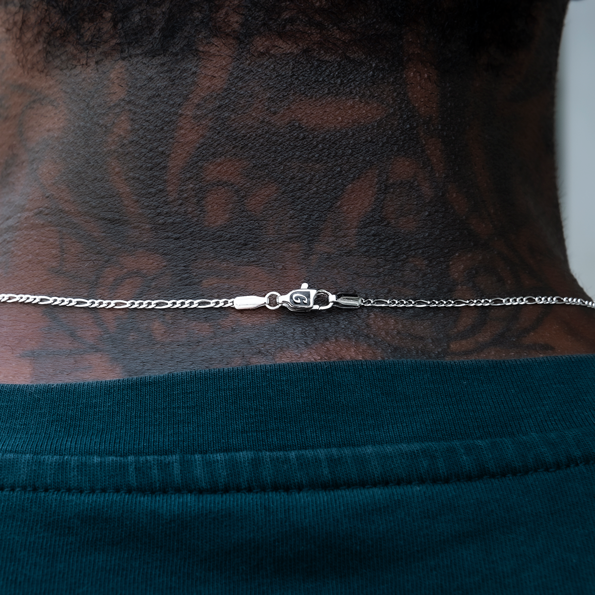 Figaro Chain in White Gold- 2mm