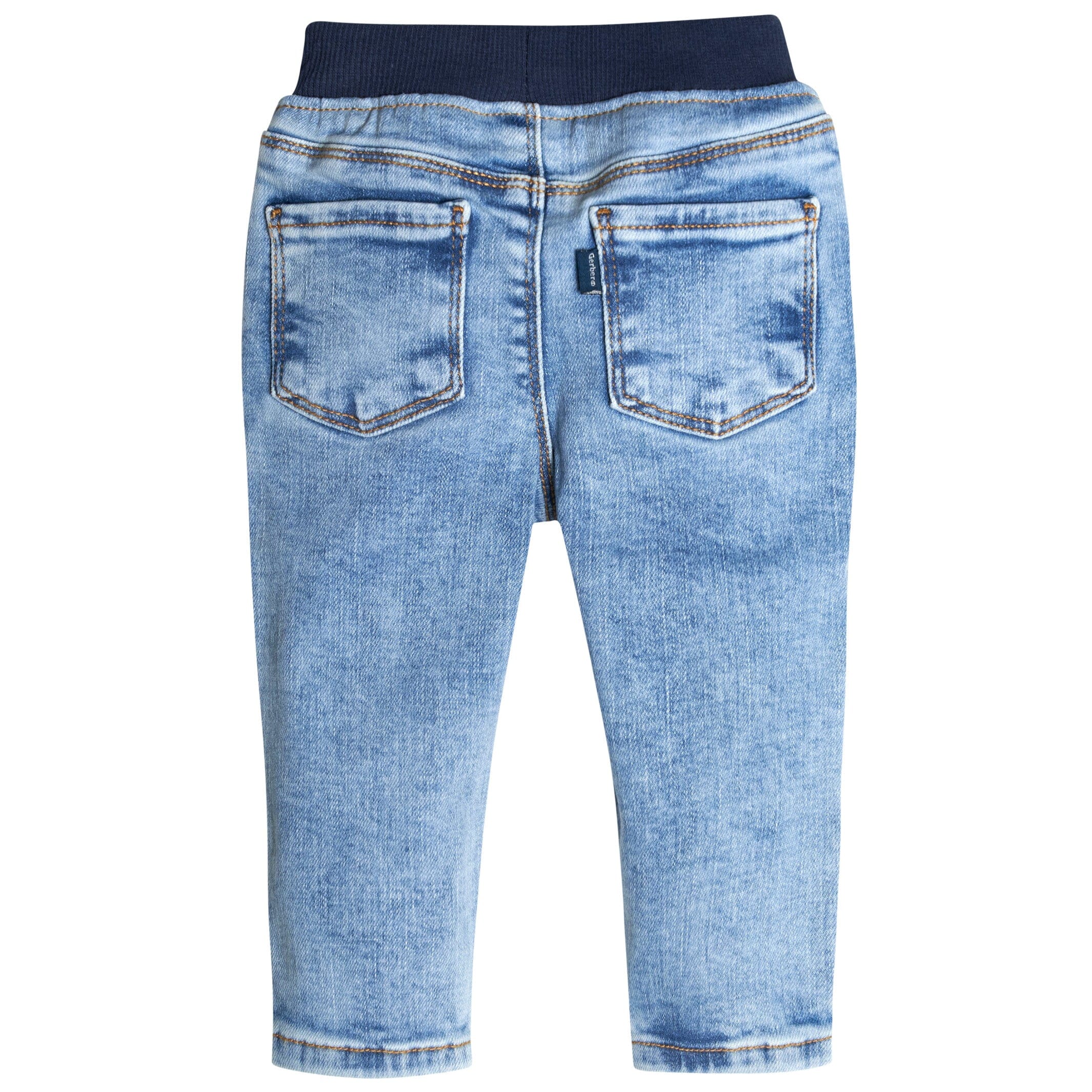 Baby Neutral Light Blue Rib Waist Skinny Denim Jeans