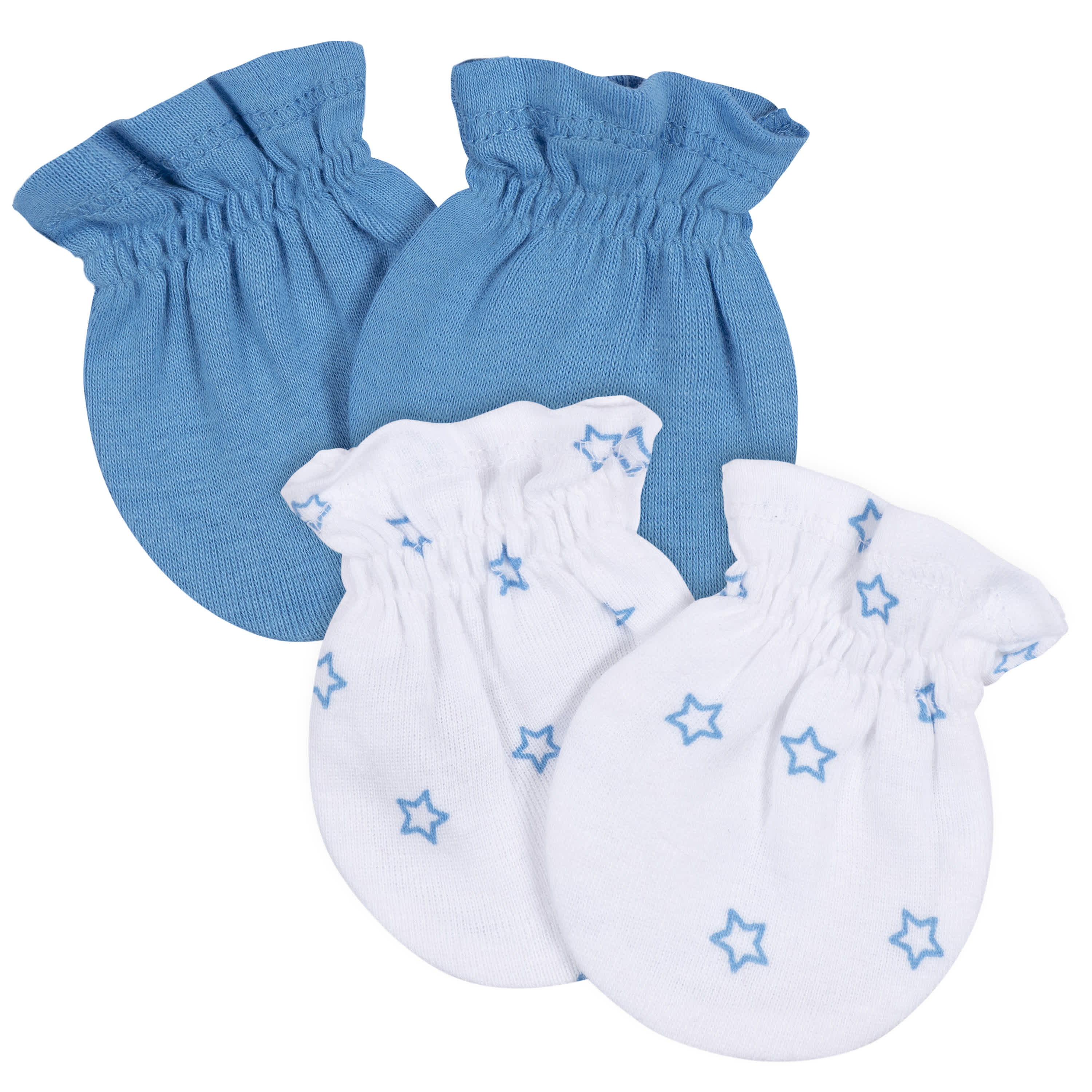 2-Pack Baby Boys Boy Stars No Scratch Mittens