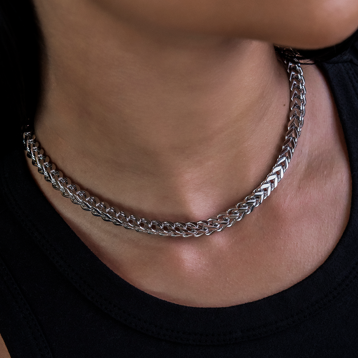 Franco Necklace in White Gold- 6mm