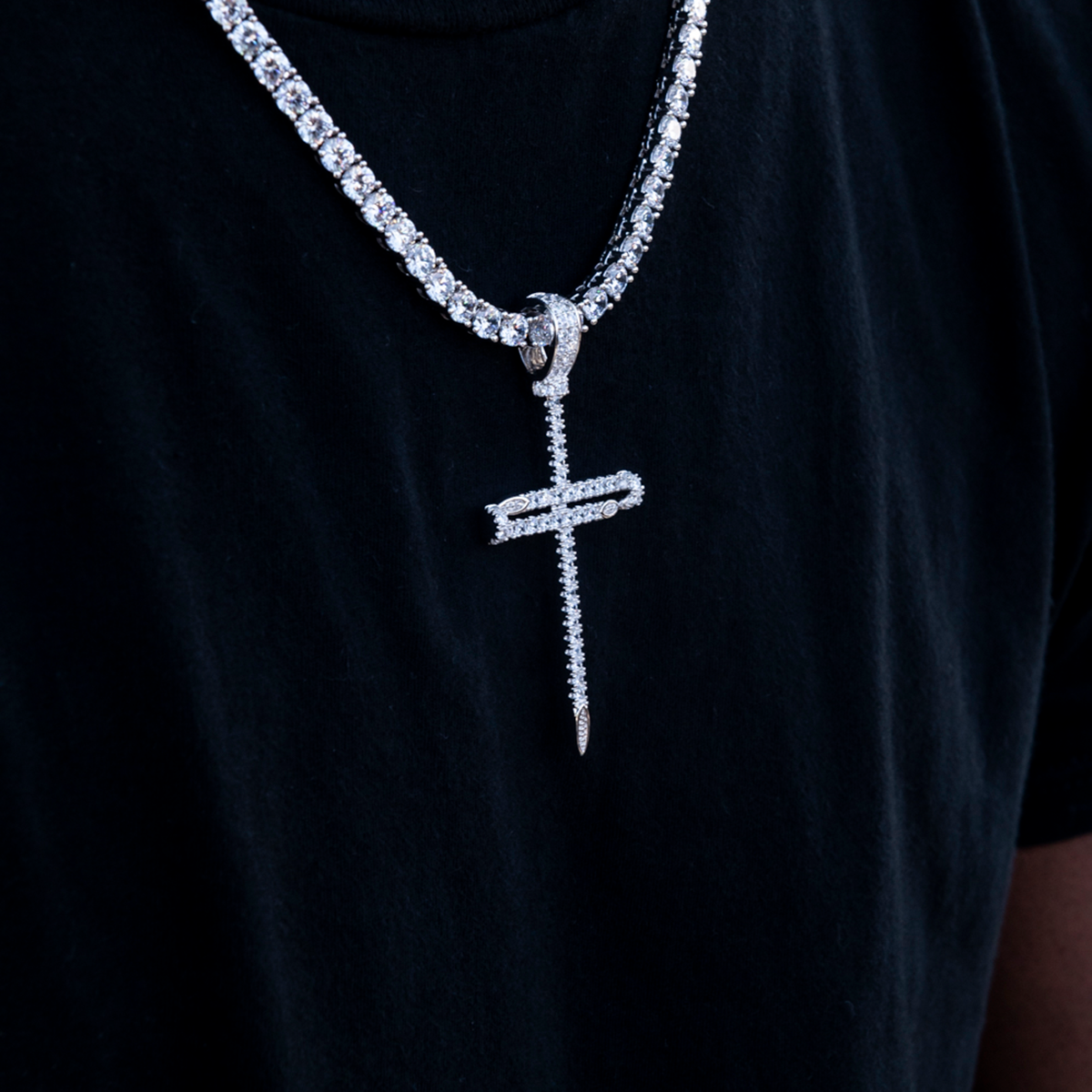 Large Nail Cross Pendant