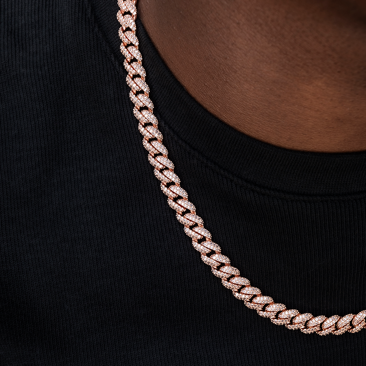 Diamond Cuban Chain in Rose Gold- 8.5mm