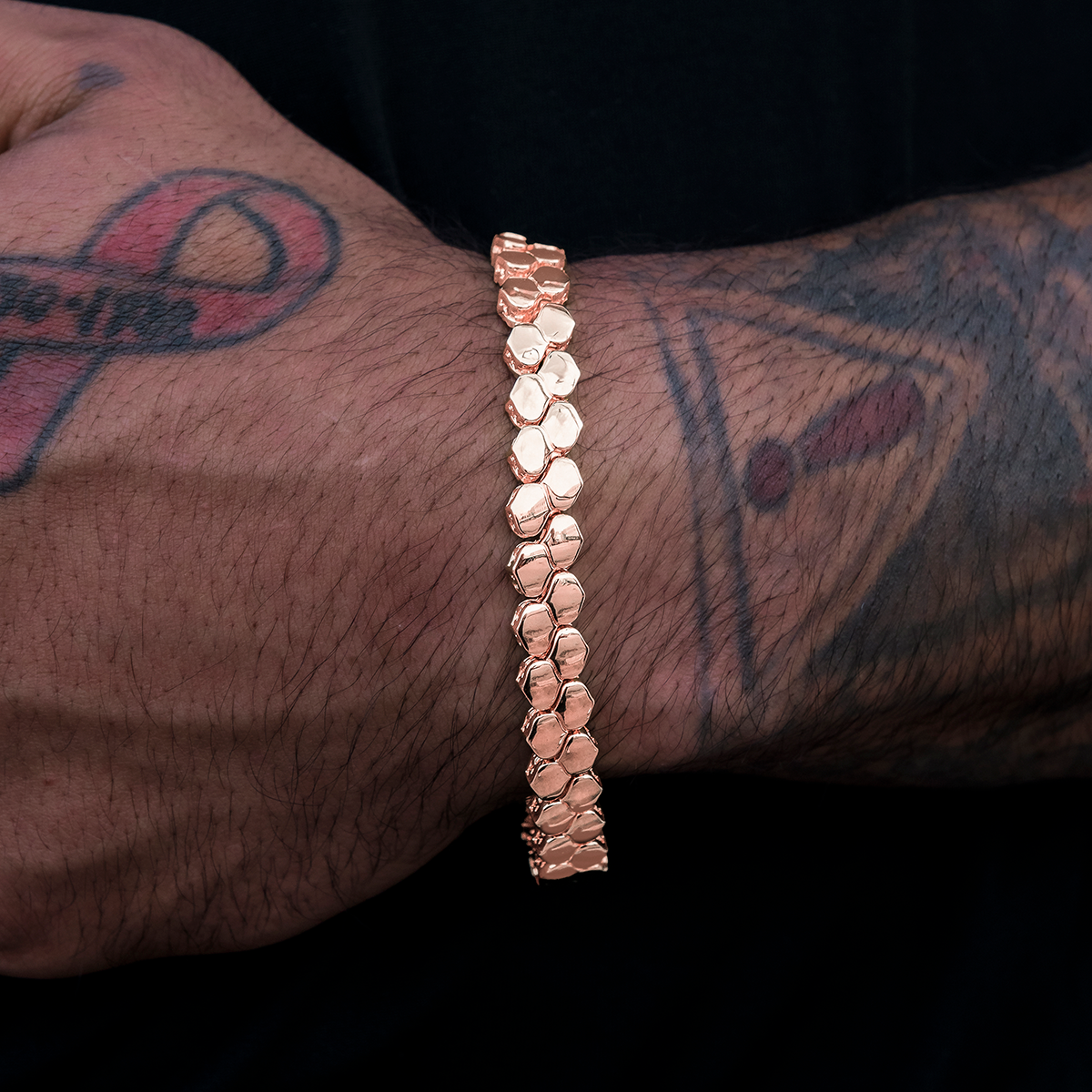 Flat Reptile Bracelet in Rose Gold-4mm