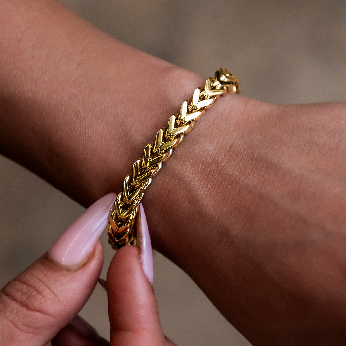 Franco Bracelet in Yellow Gold- 6mm