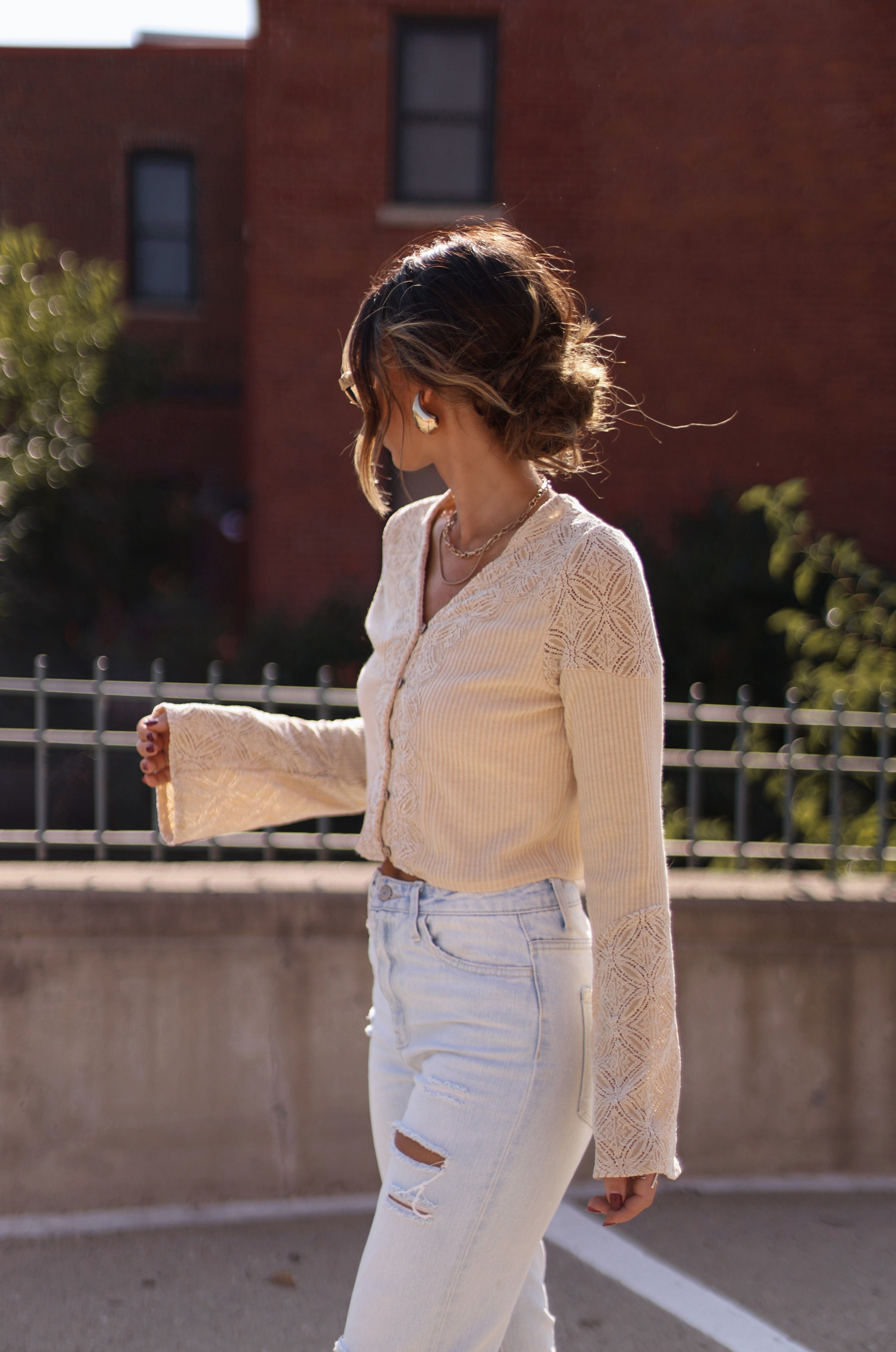 Leaves And Lace Top