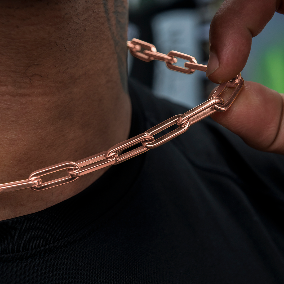 Paper Clip Chain in Rose Gold- 8mm