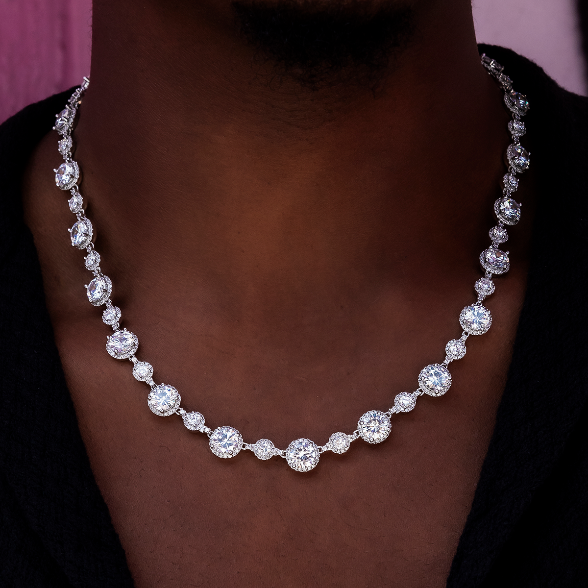 Diamond Halo Tennis Chain