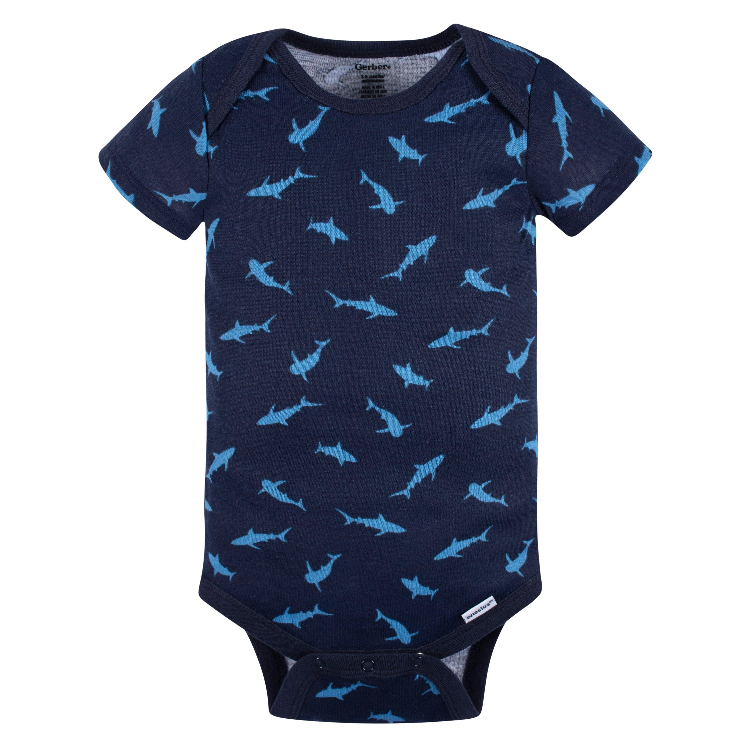 4-Pack Baby Boys Shark Bay Short Sleeve Onesies Bodysuits