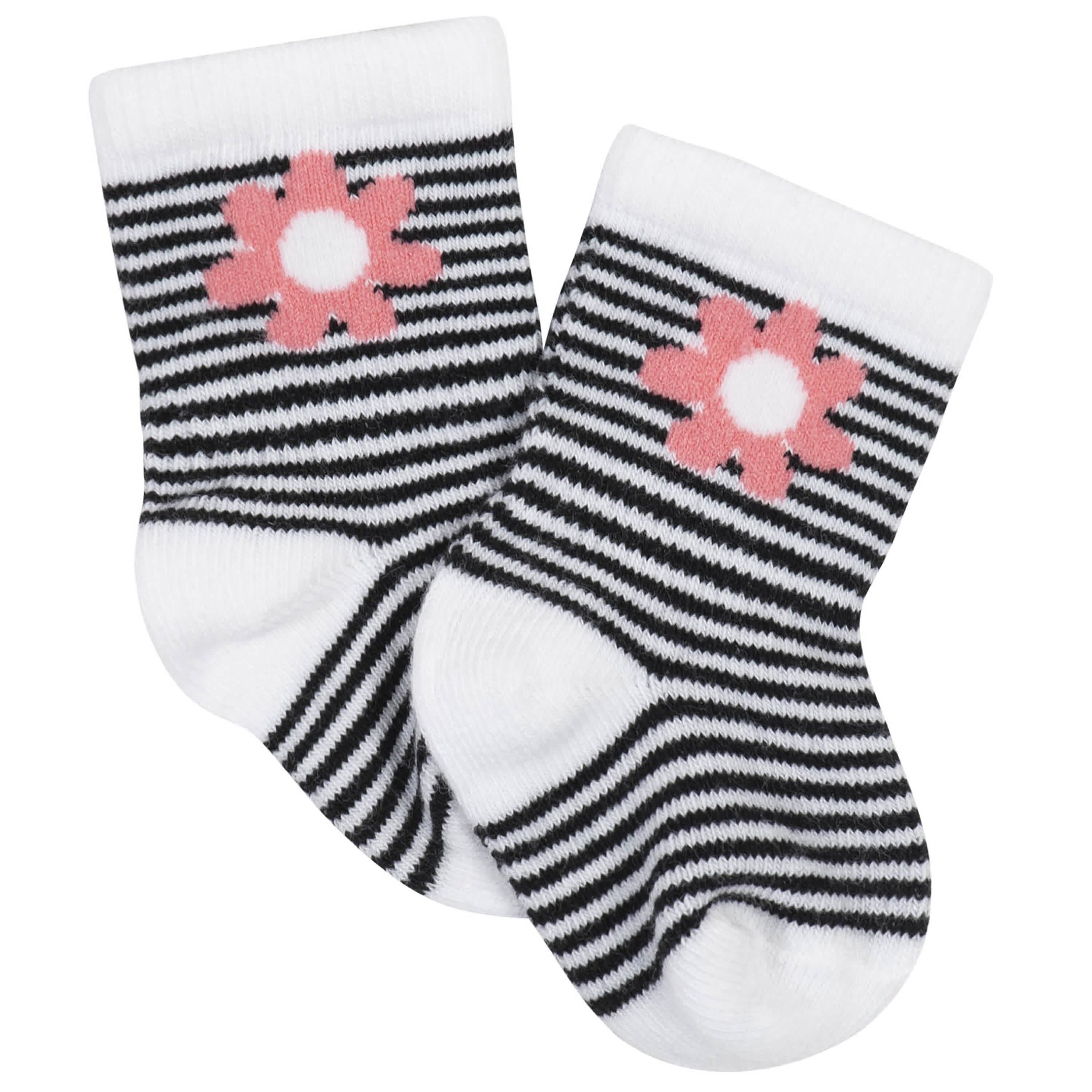 4-Pack Baby Girls Garden Floral Wiggle Proof Socks