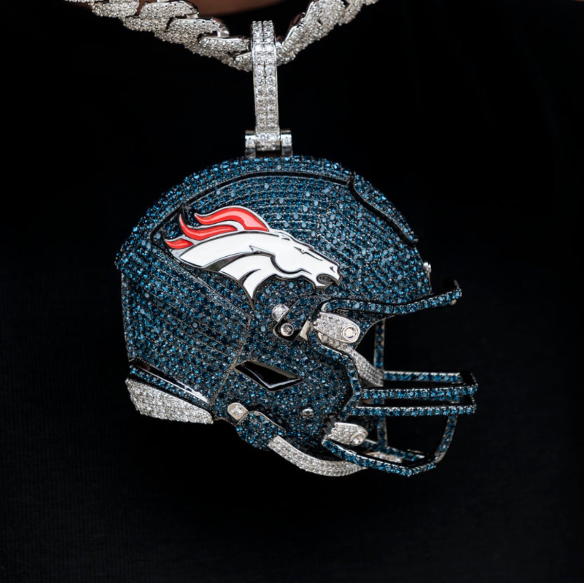 Giant Denver Broncos Official NFL Helmet Pendant