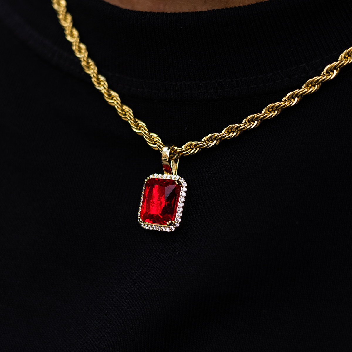 Micro Ruby Stone Pendant