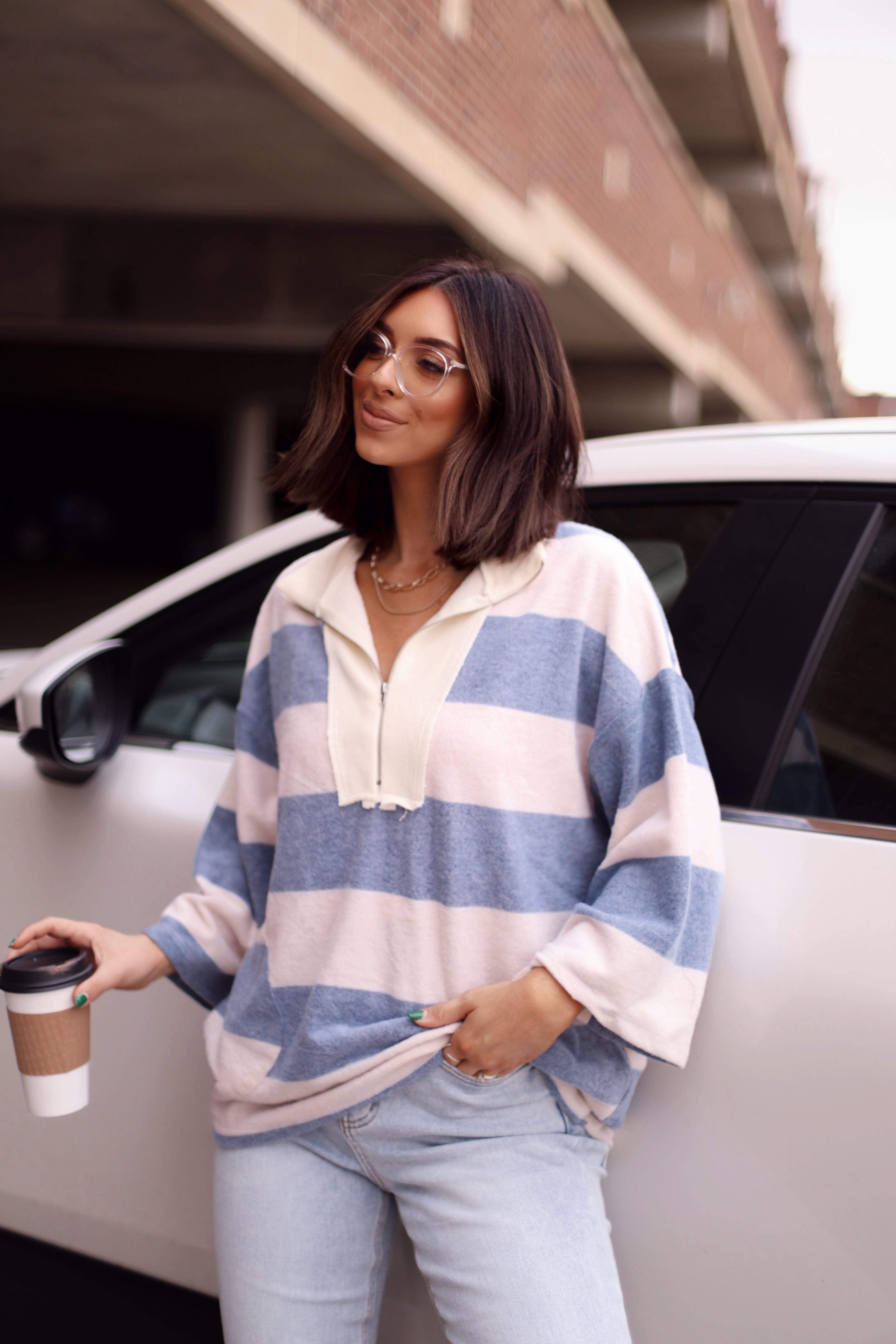 Anytime Striped Pullover