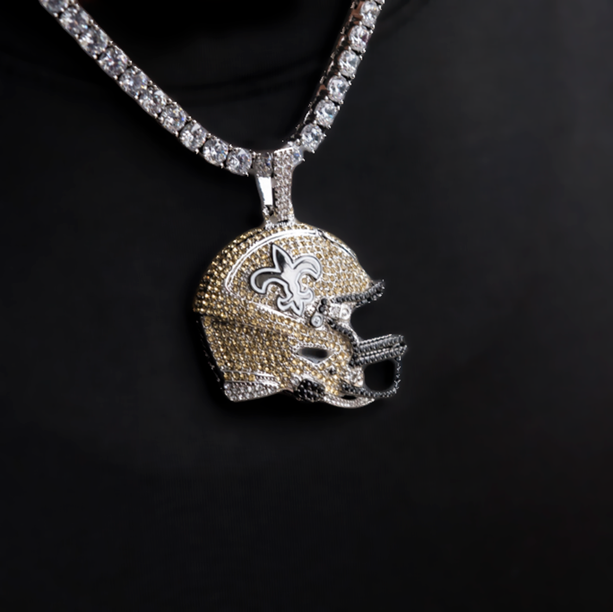 Official NFL 2025 Edition New Orleans Saints Helmet Pendant