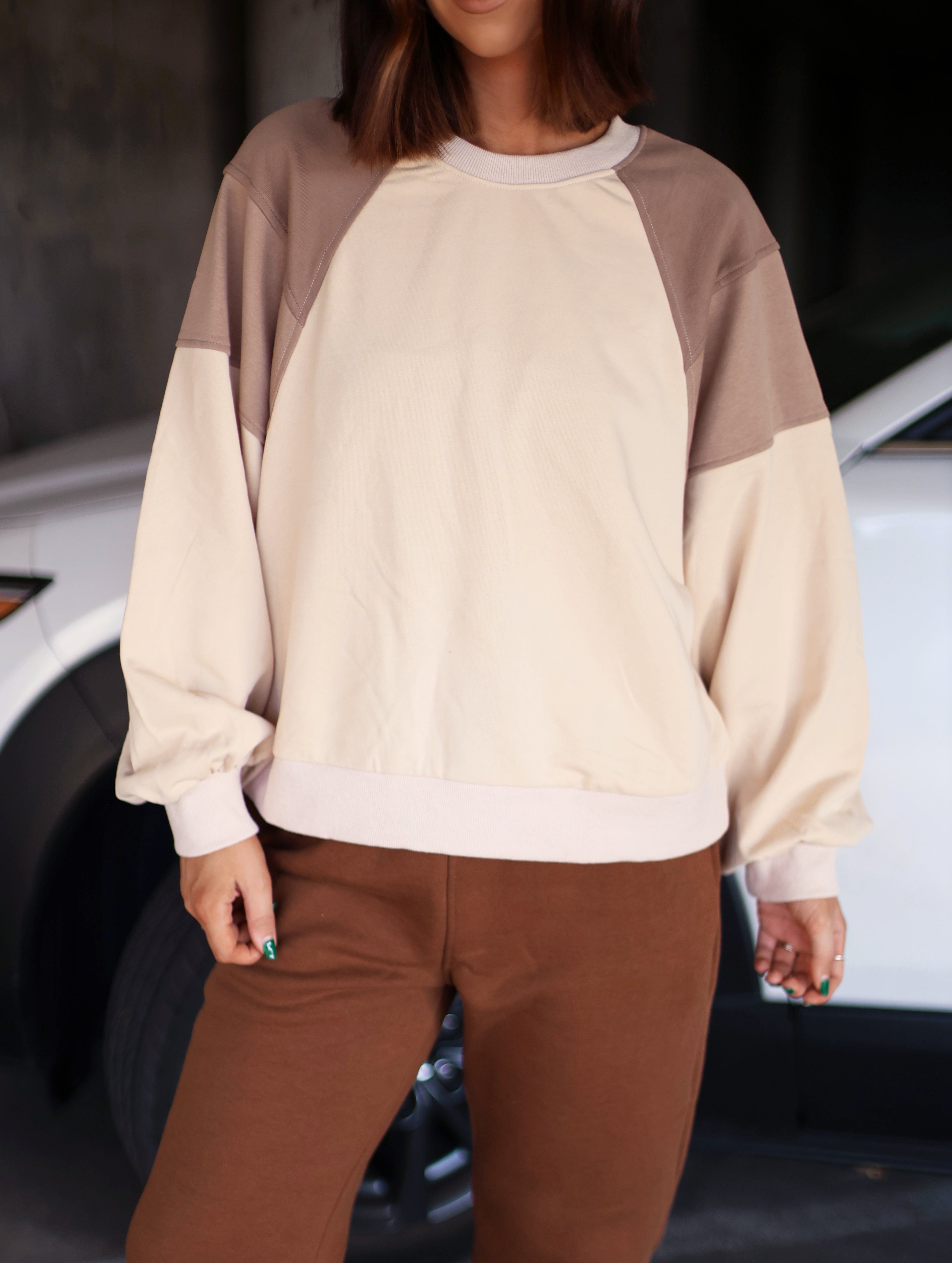 Colorblock Raglan Sleeve Top