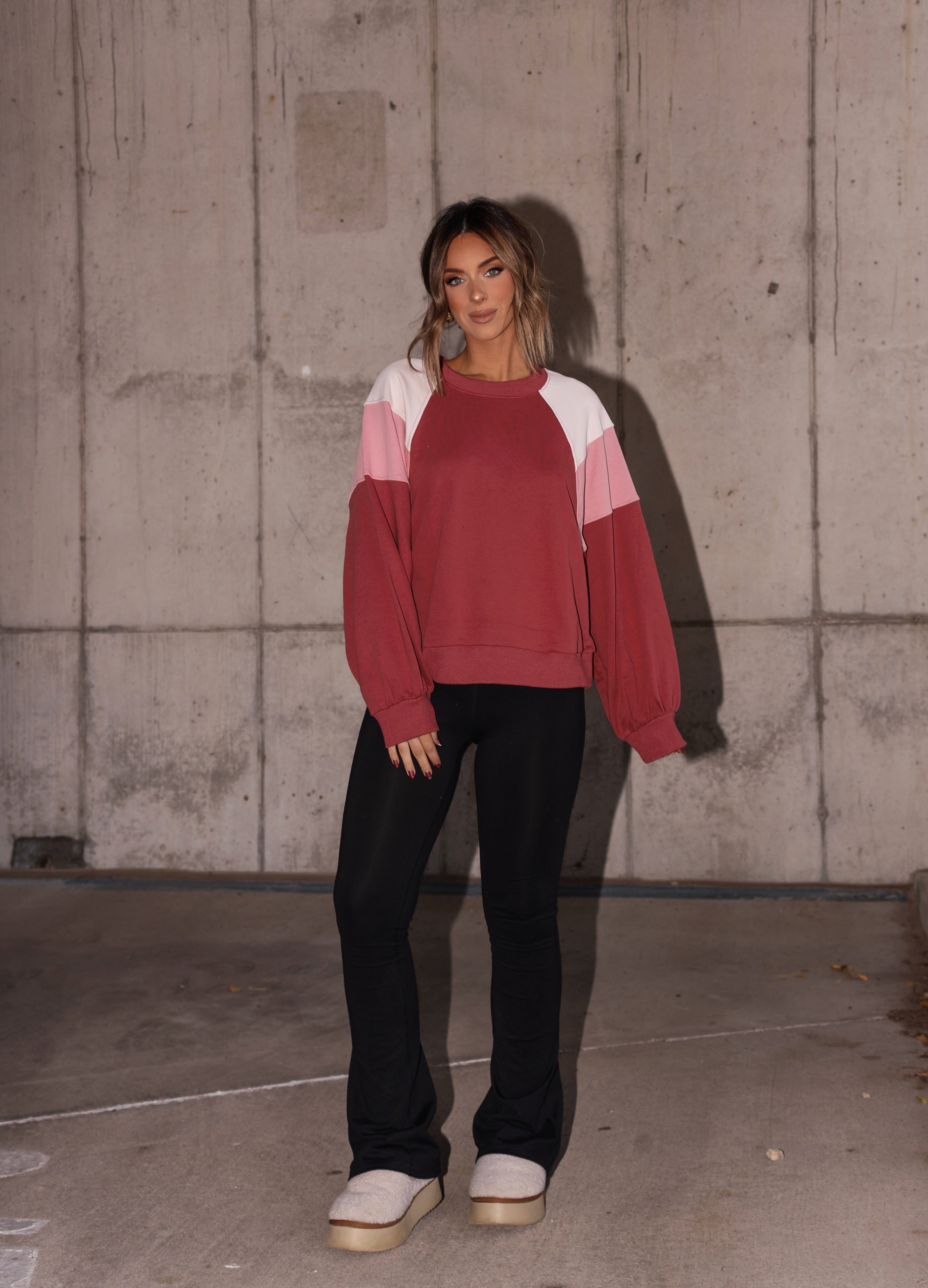 Colorblock Raglan Sleeve Top