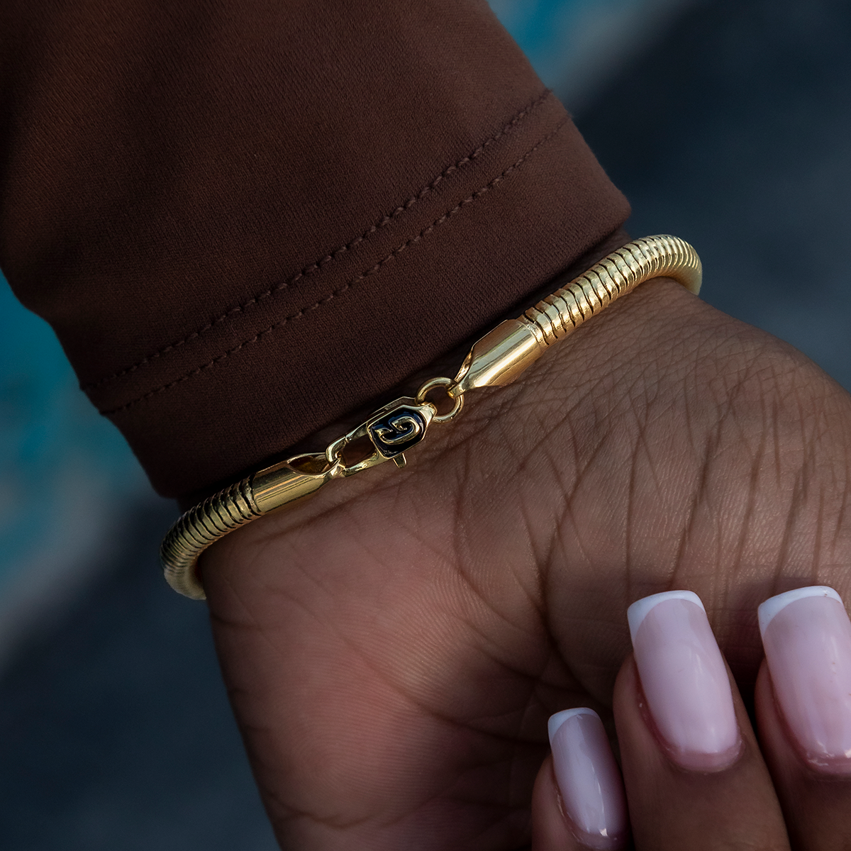 Snake Chain Bracelet in Yellow Gold- 4mm